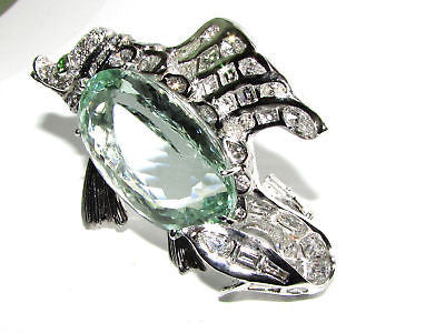 57.37CT GIA Certified Natural Green Beryl Fish Brooch Pendant - Elegant Jewelry for Women, Perfect for Weddings, Parties & Special Occasions