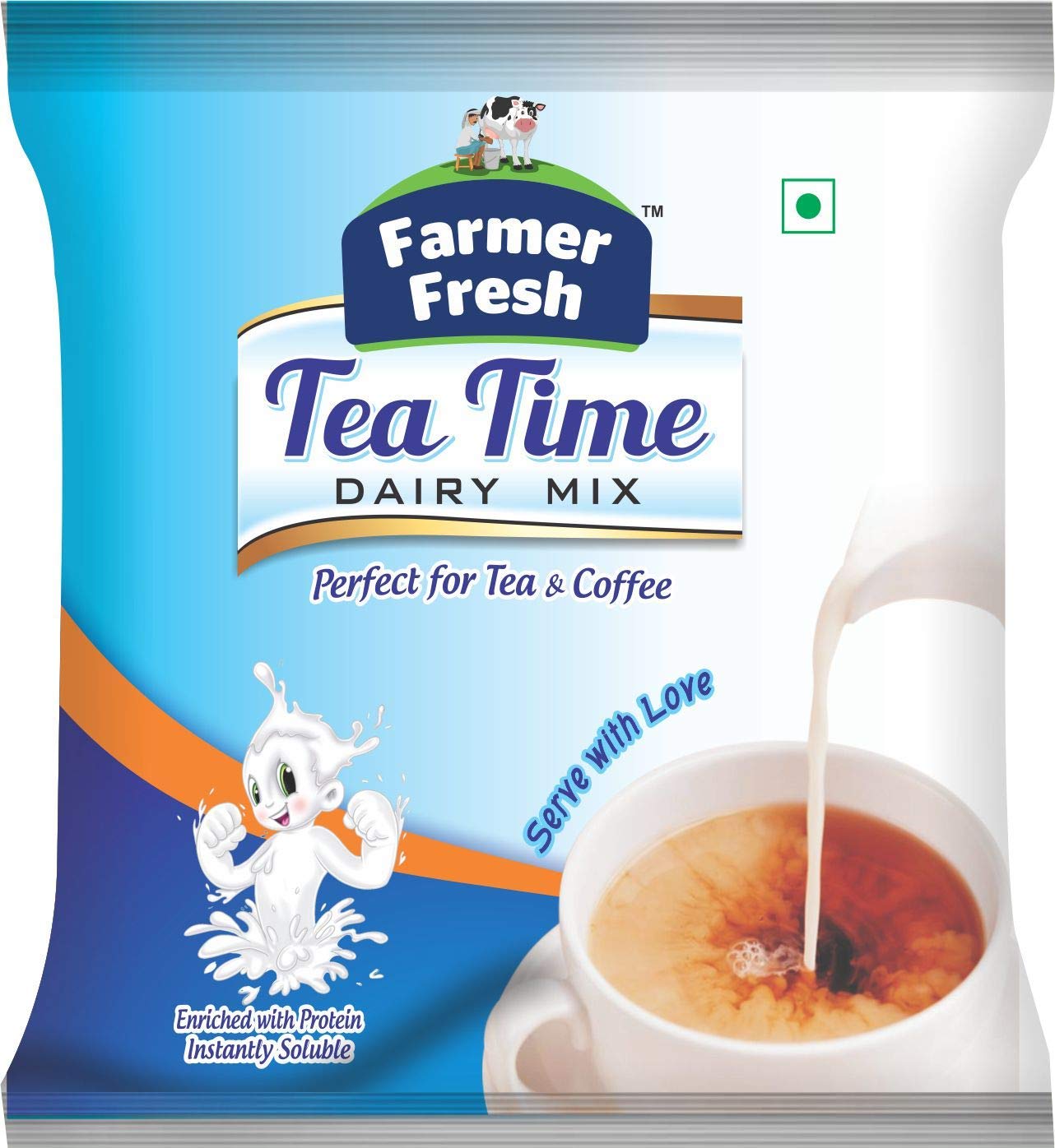 Farmer Fresh Tea Time Dairy Mix - 500g Low Fat Milk Powder for Tea & Coffee | Perfect for Homemade Beverages, Baking & Office Break Room