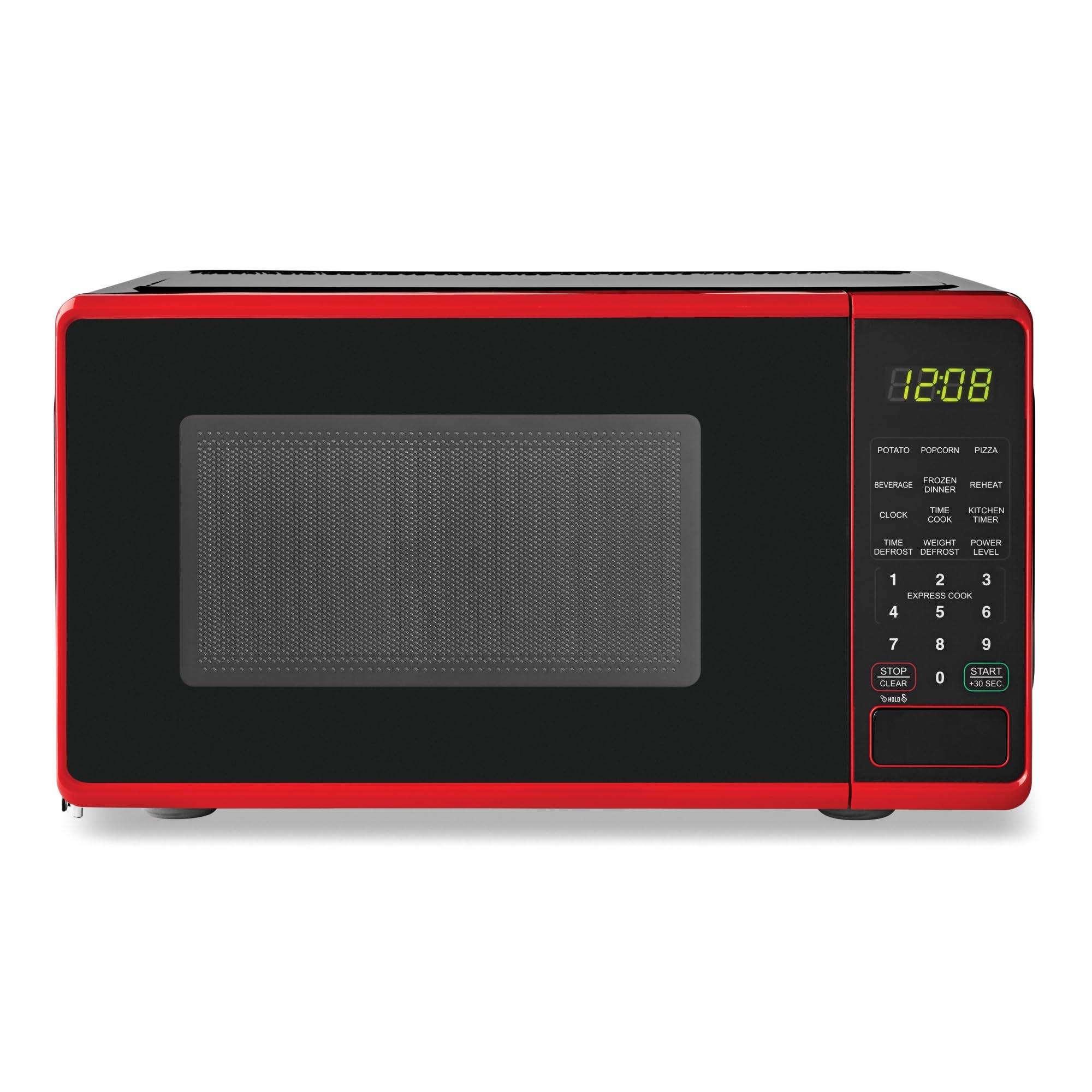0.7 cu. ft. Red Countertop Microwave Oven - 700W Compact Microwave for Small Kitchens, Dorms & Offices - Fast Cooking & Reheating