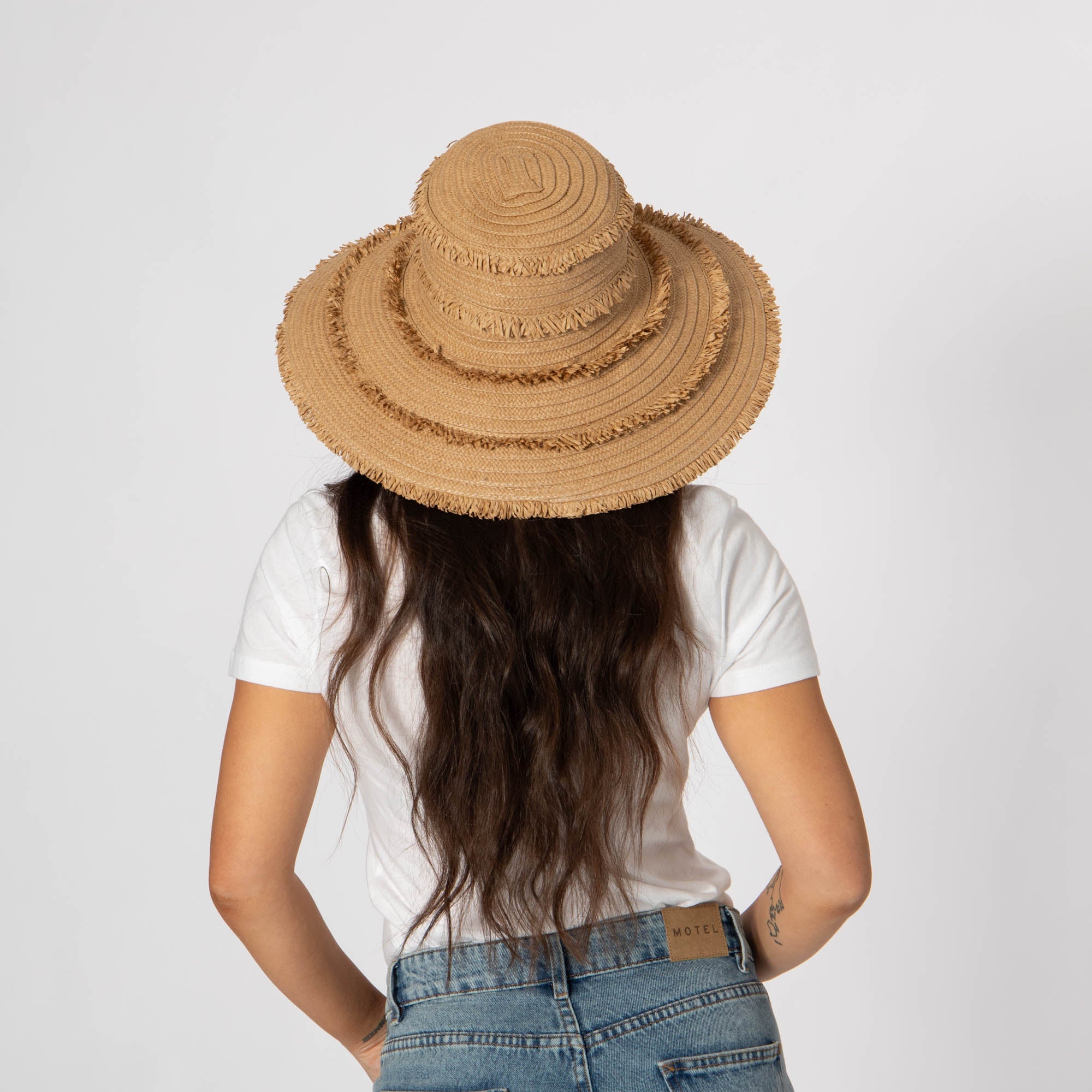 Olas Fringe Wide Brim Sun Hat for Women - UPF 50+ UV Protection Summer Beach Hat - Boho Straw Hat for Outdoor, Travel, and Vacation