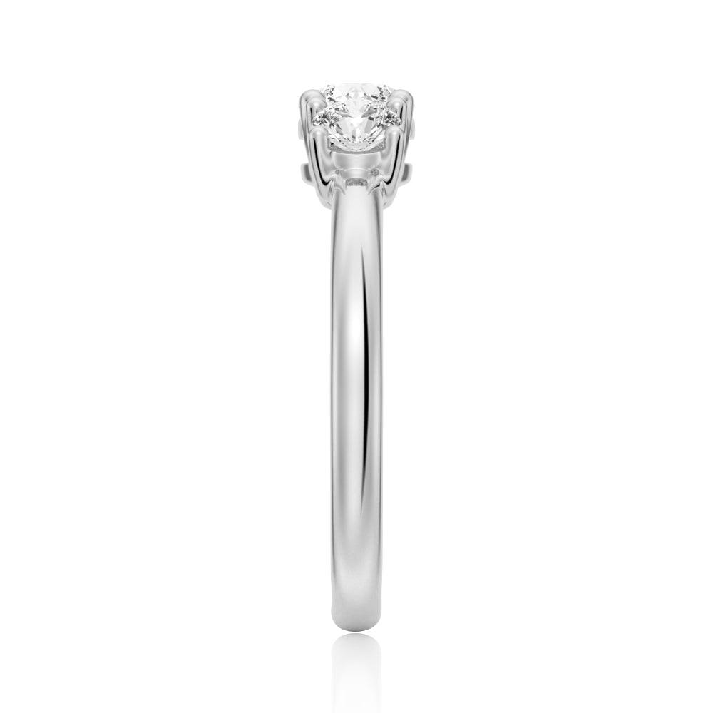 3 Stone Round Moissanite Anniversary Band Ring for Women - Elegant Wedding, Engagement & Promise Jewelry Gift for Her - Perfect for Anniversaries, Proposals & Special Occasions