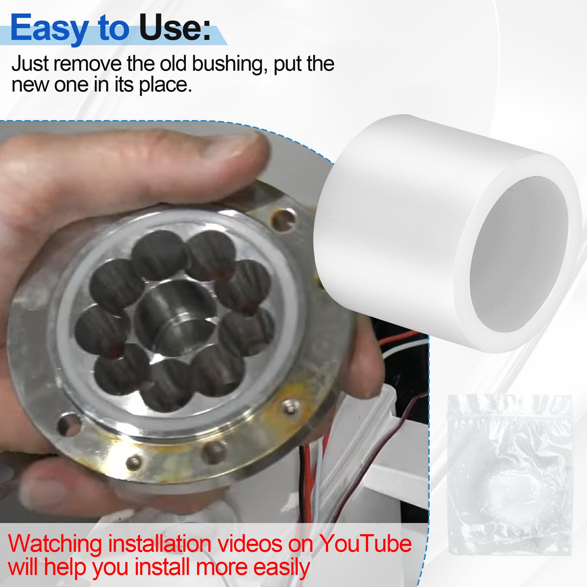 GE Opal Ice Maker Auger Bushing Replacement Part - Fix Screeching Noise & Black Sludge Buildup - Compatible with GE Opal Nugget Ice Maker - Perfect for Home Bars, Kitchen Upgrades & Commercial Use