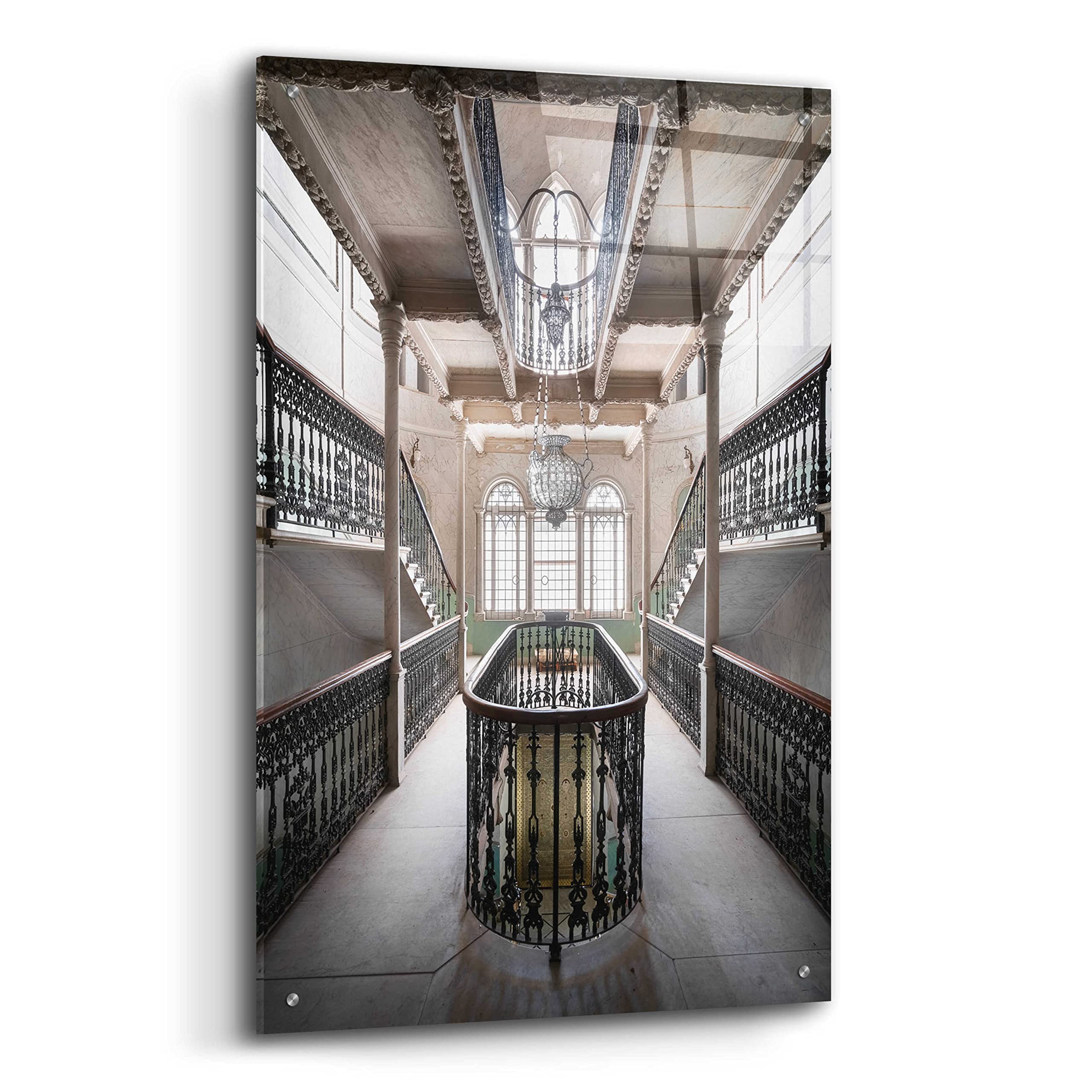 Roman Robroek 'Sursock Staircase' Acrylic Glass Wall Art Print - 24x36 Inches Modern Home Decor - Perfect for Living Room, Bedroom & Office Spaces