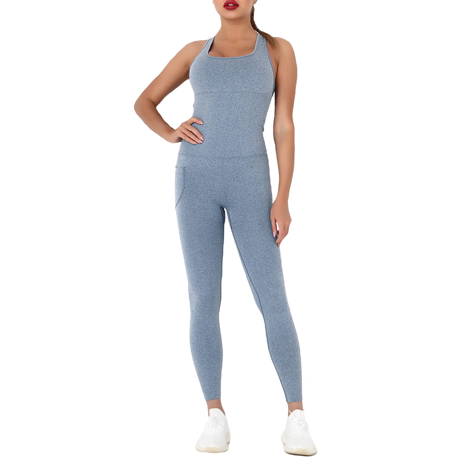 LIBYOUBZI Women's Sexy Yoga Jumpsuit - Sleeveless Butt Lifting Workout Romper with Stretchy Fabric | Perfect for Yoga, Gym, Dance & Fitness Training