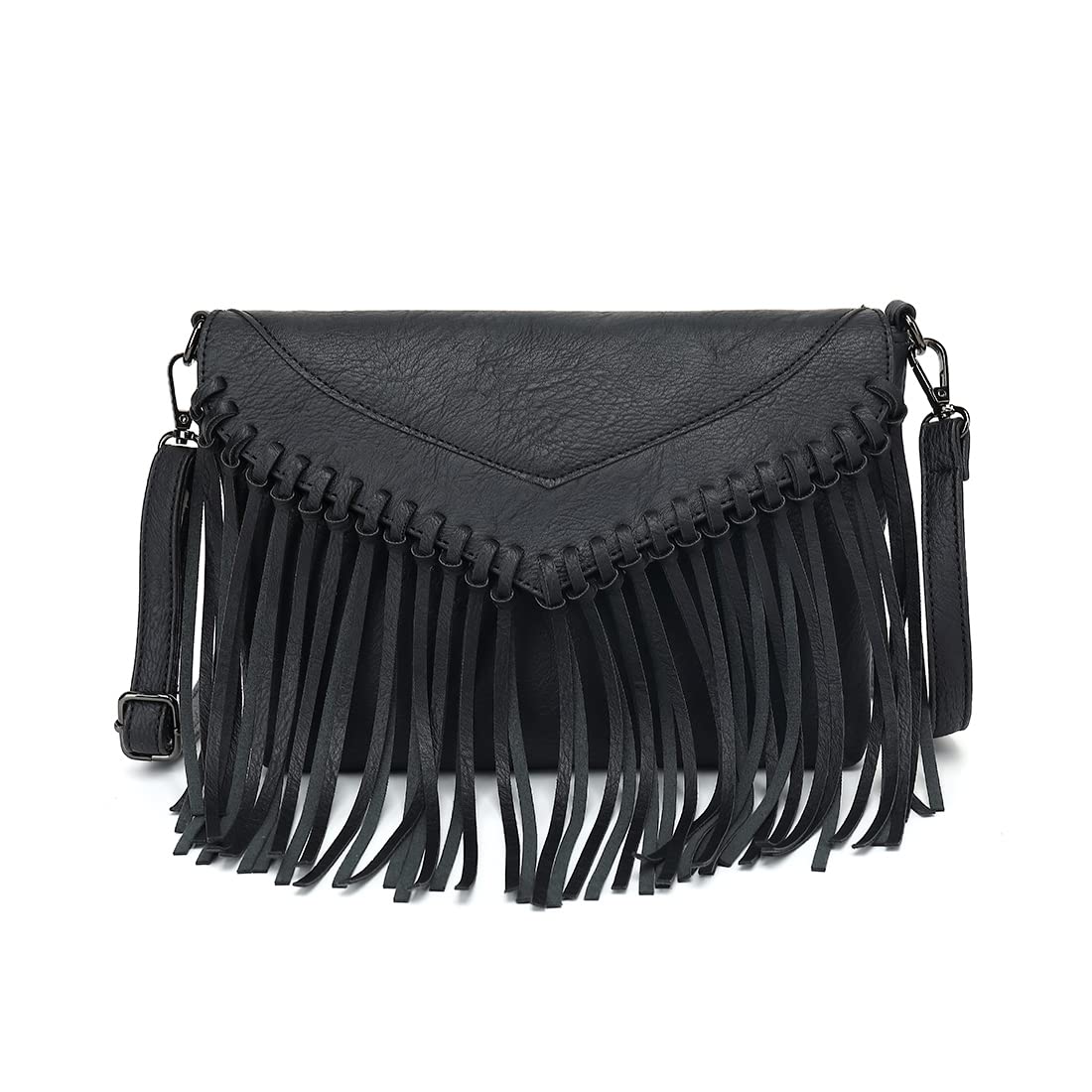 Vintage Leather Western Boho Crossbody Purse for Women – Fringe Tassel Small Handbag Shoulder Bag – Perfect for Casual Outings, Music Festivals & Boho Chic Style