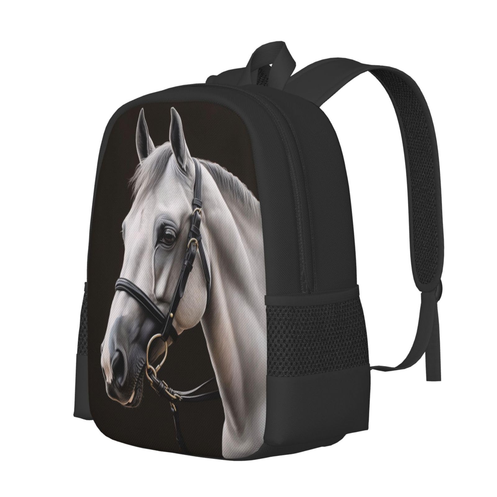 Stylish White Horse Backpack - Lightweight Adjustable Unisex Travel Backpack for Men & Women - Large Capacity Laptop Bag for Business, Office, School & Outdoor Activities - Perfect for Commuting, Hiking & Daily Use