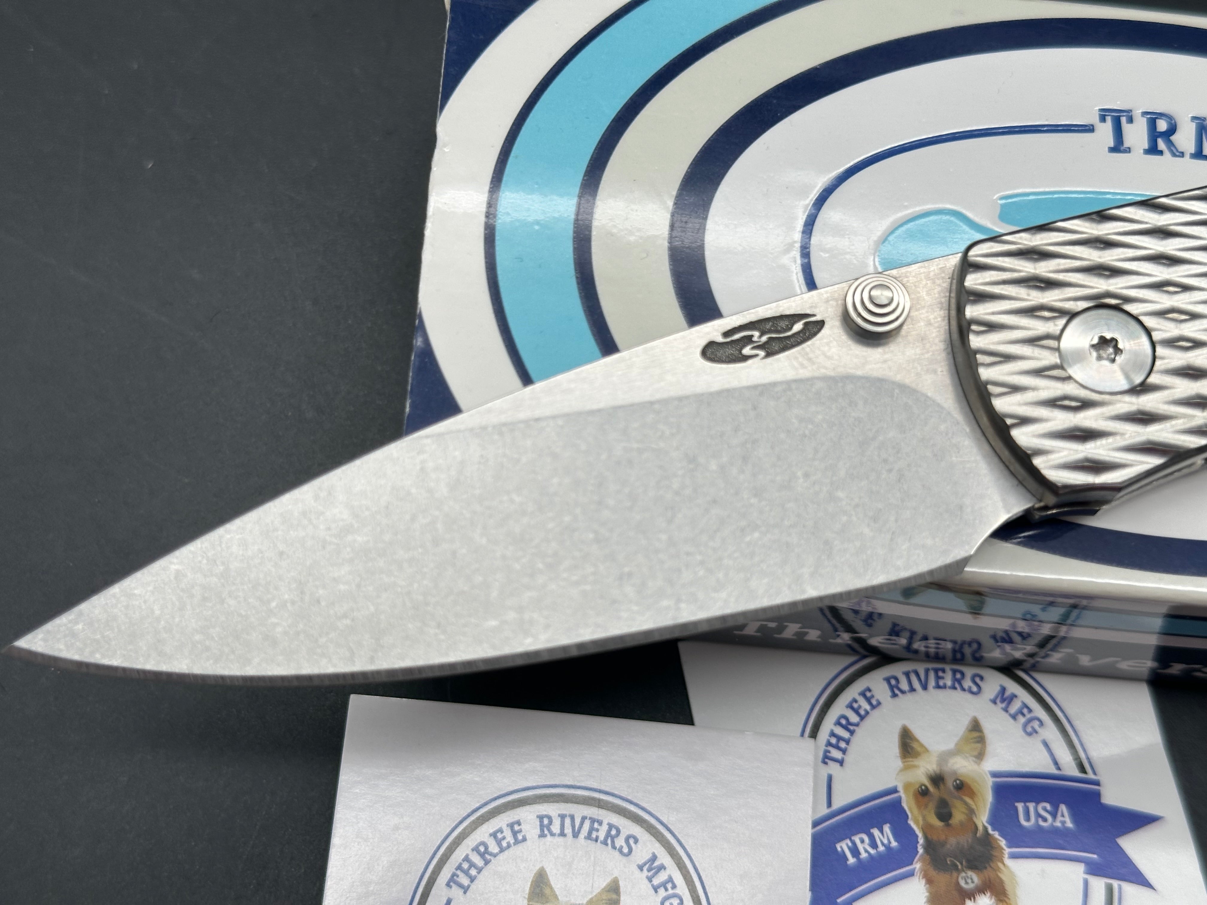 Three Rivers Manufacturing Atom Folding Knife with Mike Erie Hollow Grind - Premium EDC Pocket Knife for Camping, Hiking, and Outdoor Adventures