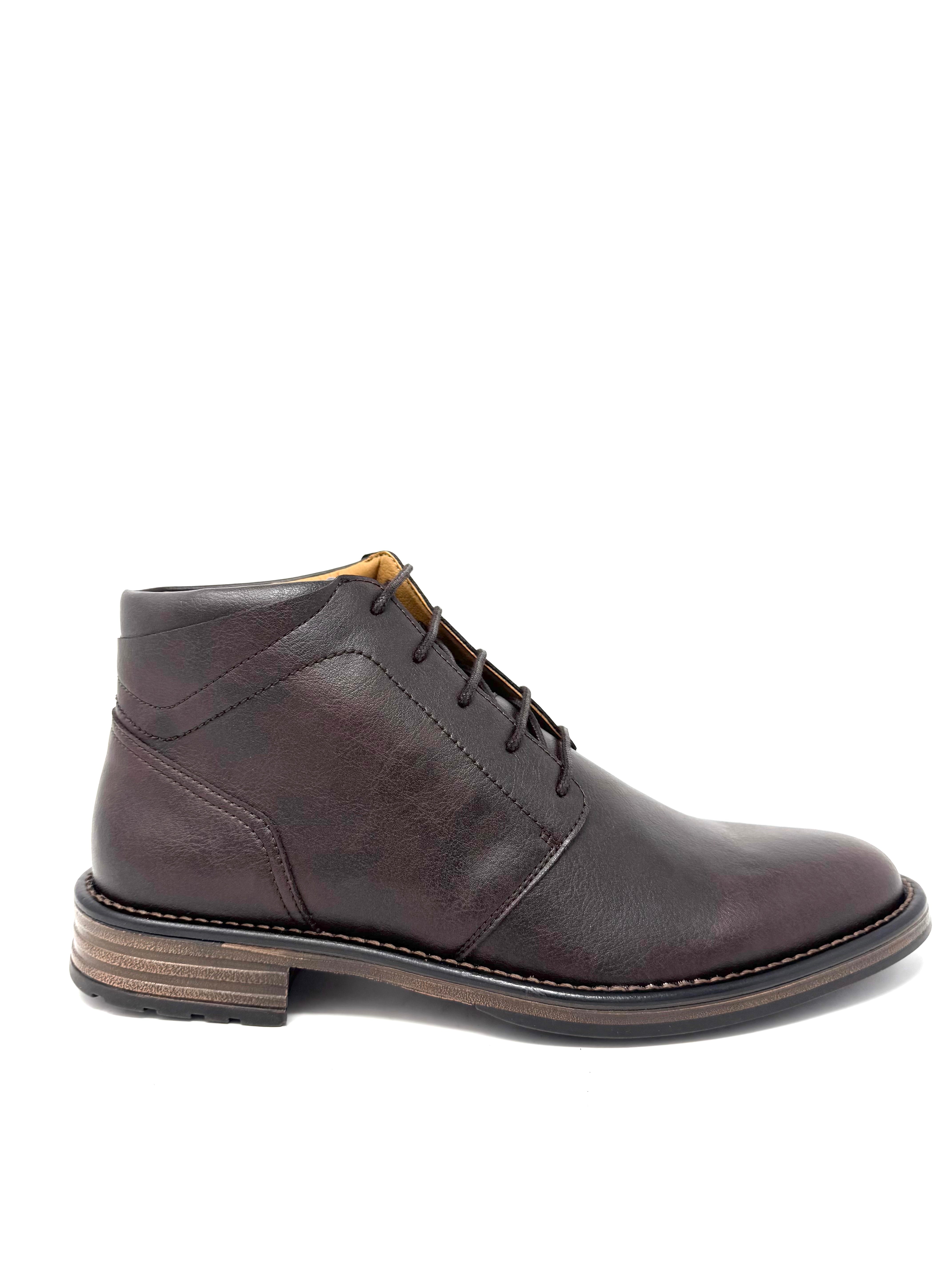 Novacas Fernando Brown Leather Boots for Men - Stylish & Comfortable Ankle Boots for Casual Wear, Outdoor Hiking & Winter Fashion