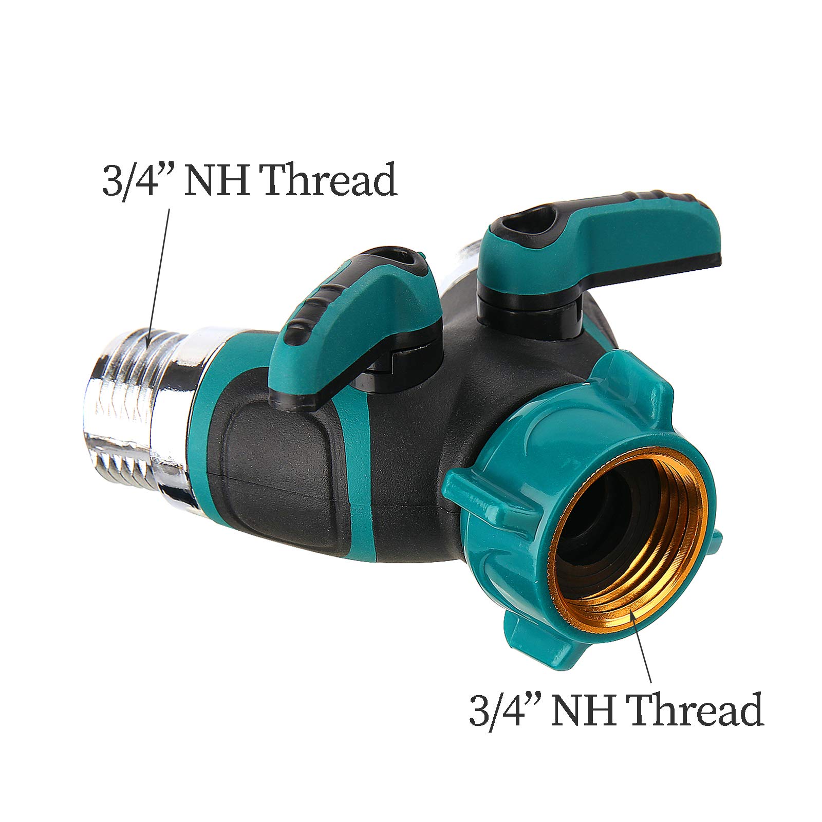 Watflow 2-Way Water Splitter - Brass Garden Hose Y Connector, Faucet Adapter for Outdoor Faucet, Lawn Sprinkler & Washing Car (Perfect for Gardening, Car Washing & Outdoor Watering)