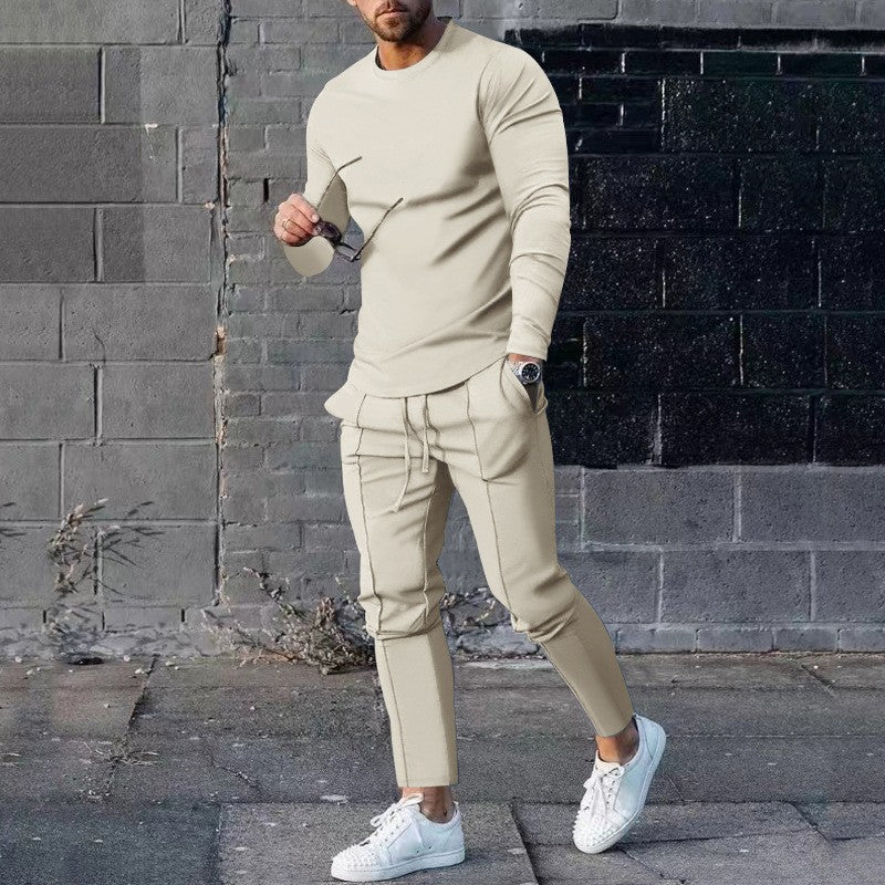 Slim Fit Long Sleeve Trousers Two Piece Set - Women's Casual Outfit for Work, Travel & Everyday Wear