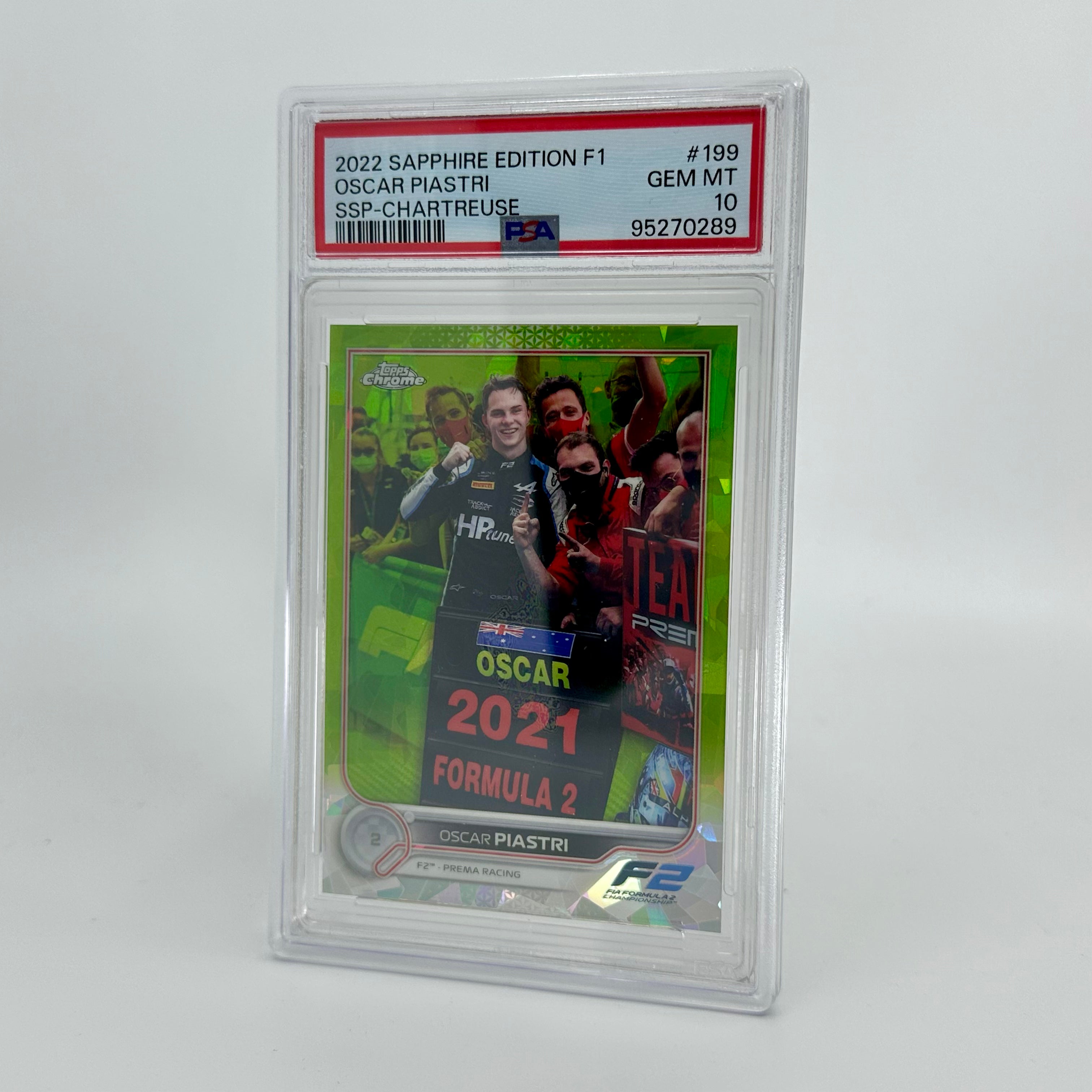 PSA 10 Oscar Piastri #136/199 Sapphire Edition SSP Chartreuse - Rare Trading Card for Collectors & Sports Fans - Perfect for Display, Investment & Trading