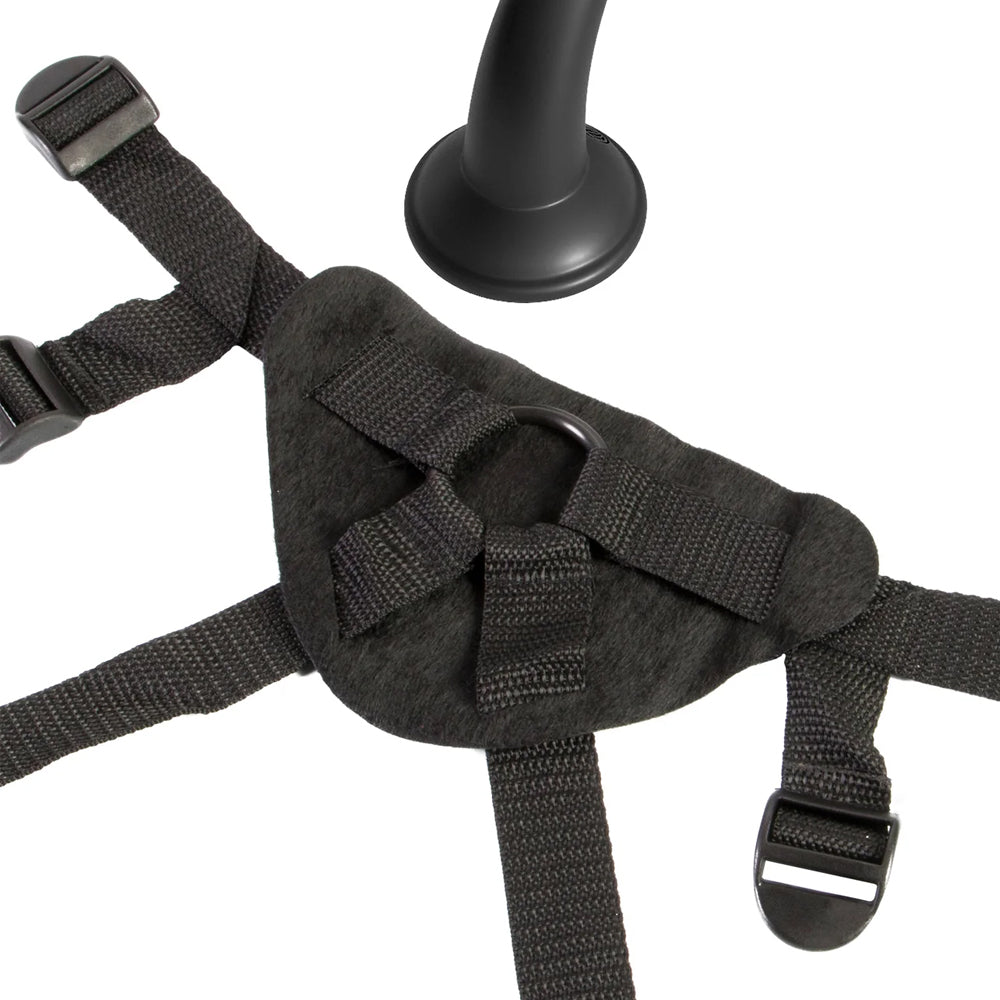 Fetish Fantasy Series The Pegger Strap-On Harness & Dildo Set for Couples - Premium Leather Strap-On Harness with Realistic Dildo for BDSM, Role Play & LGBTQ+ Couples - Perfect for Spicing Up Your Bedroom & Exploring New Fantasies