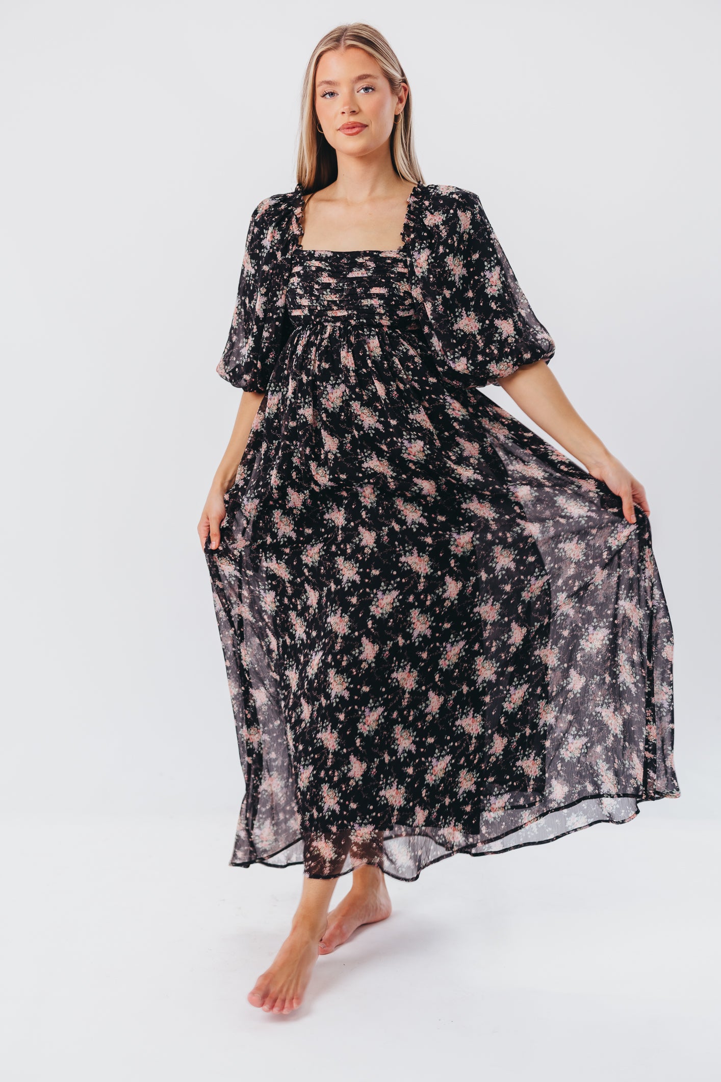 Melody Maxi Dress in Black - Bump Friendly & Inclusive Sizing (S-3XL) | Perfect for Maternity, Plus Size Women & Special Occasions