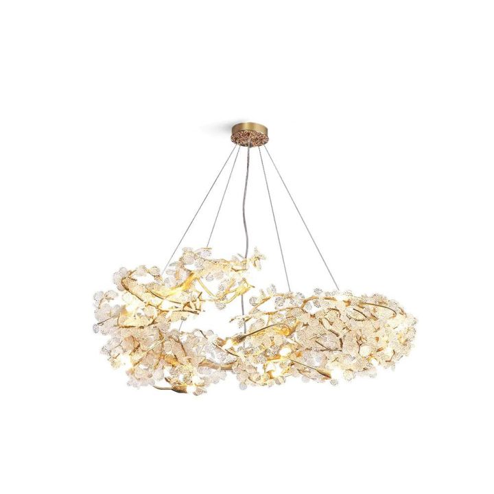 Aurea Modern Chandelier - Elegant Crystal Ceiling Light Fixture for Dining Room, Living Room & Bedroom | Energy Efficient LED Lighting | Perfect for Home Decor & Interior Design