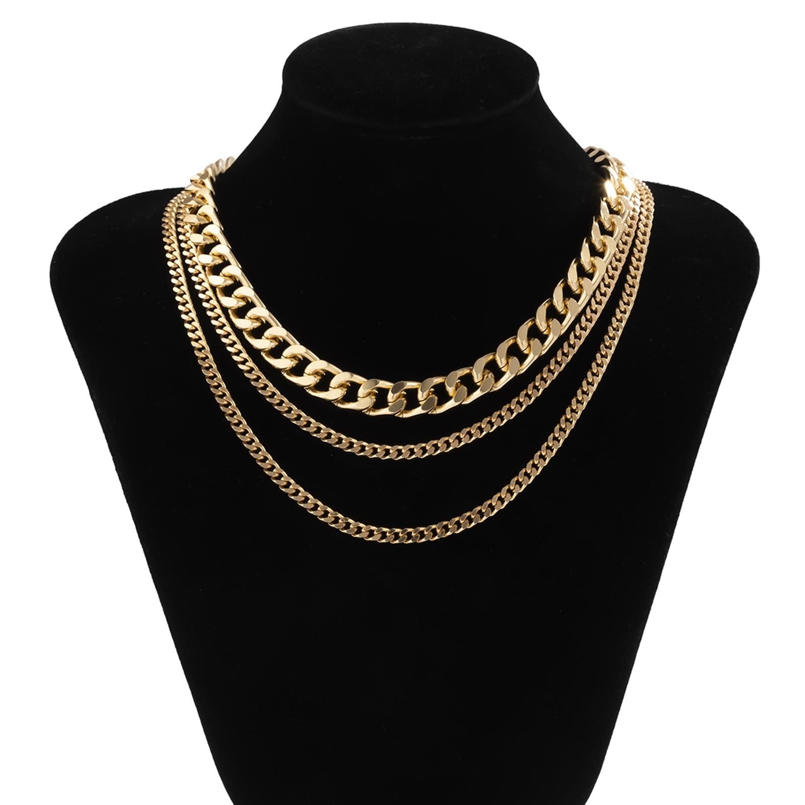 Trendy 3 Layer Necklace for Women - Punk Retro Horse Tooth Chain Design, Unique Layered Necklace Jewelry for Girls & Teens | Perfect for Thanksgiving Gifts, Party Wear & Everyday Fashion Accessories