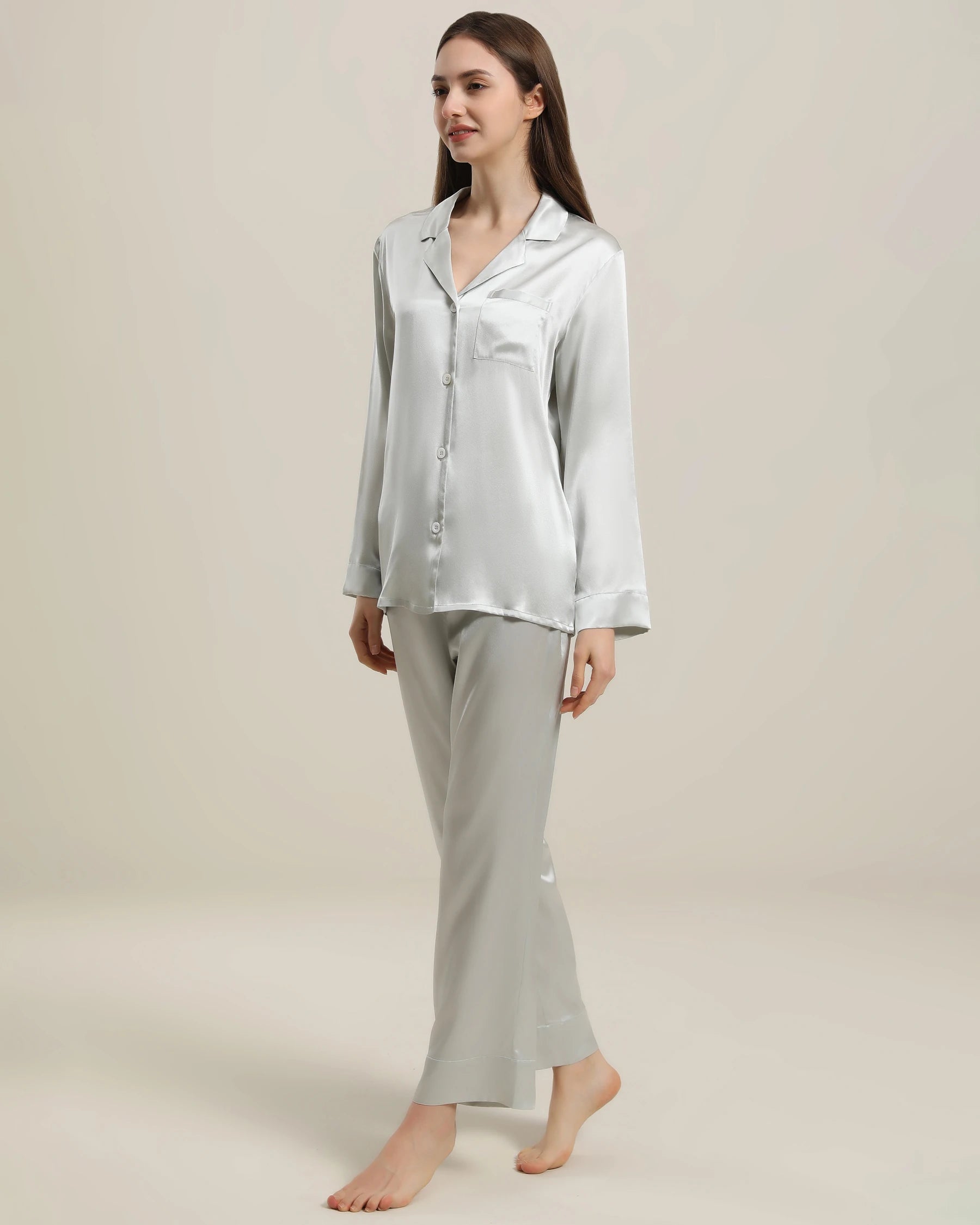 Luxury Women's Silk Pajama Set - Soft 100% Mulberry Silk Two-Piece Sleepwear for Women, Perfect for Relaxing at Home, Spa Days & Romantic Getaways
