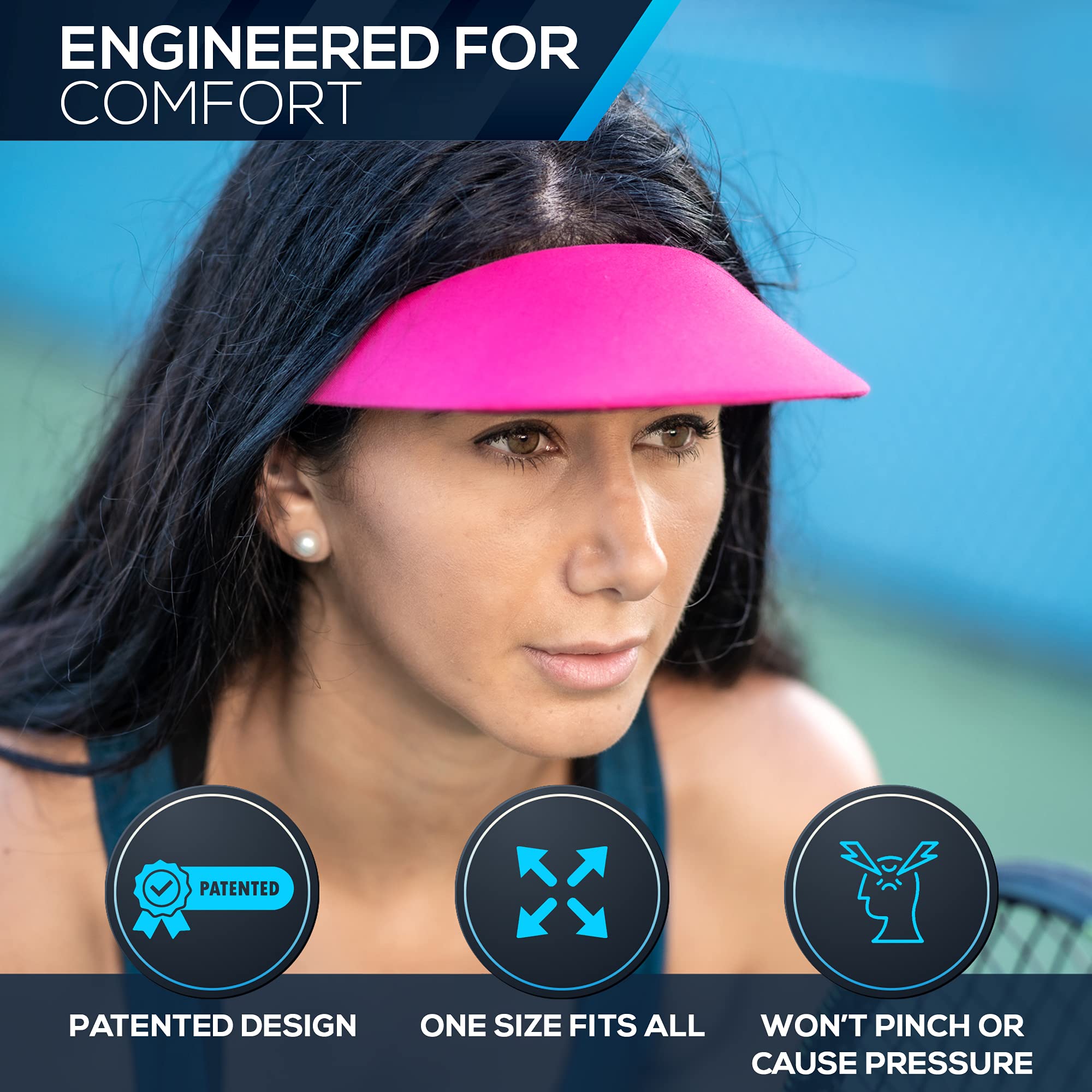 UV Protection Sun Visor Hat for Women - Lightweight Golf & Tennis Visor with Wide Brim, Breathable Design for Outdoor Sports, Running, Hiking & Travel Accessories
