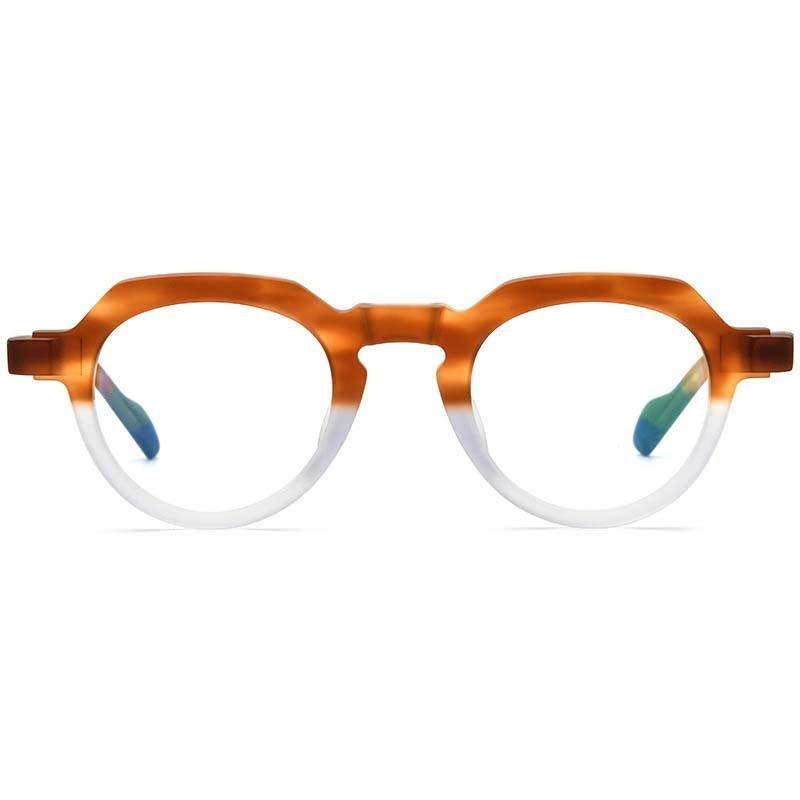 Vintage Round Acetate Eyeglass Frames - Mateo Retro Style Glasses for Men & Women | Perfect for Reading, Fashion Accessories & 70s Inspired Outfits