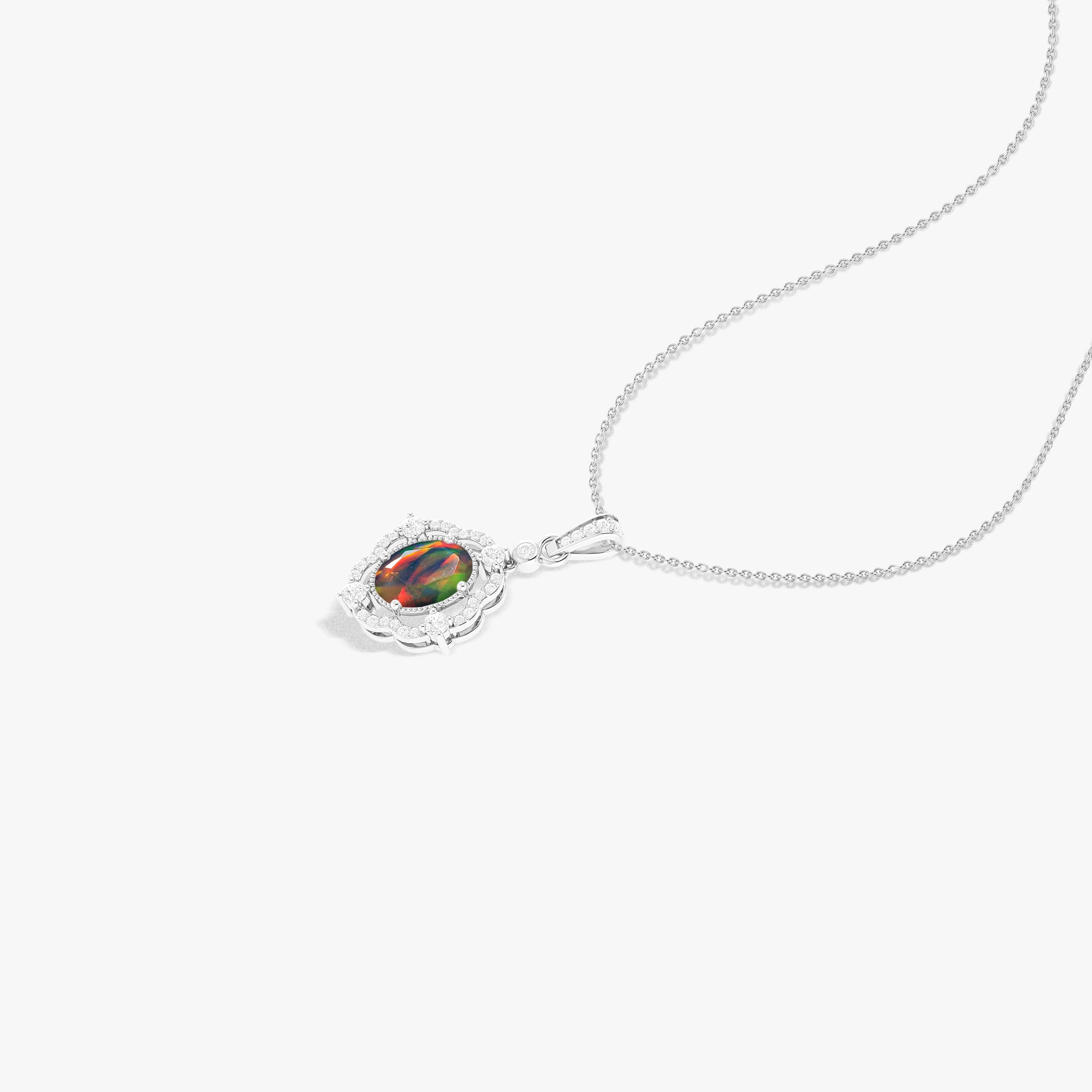 Black Opal Gemstone Charm Pendant - Elegant Jewelry for Women | Perfect for Gifts, Weddings & Special Occasions