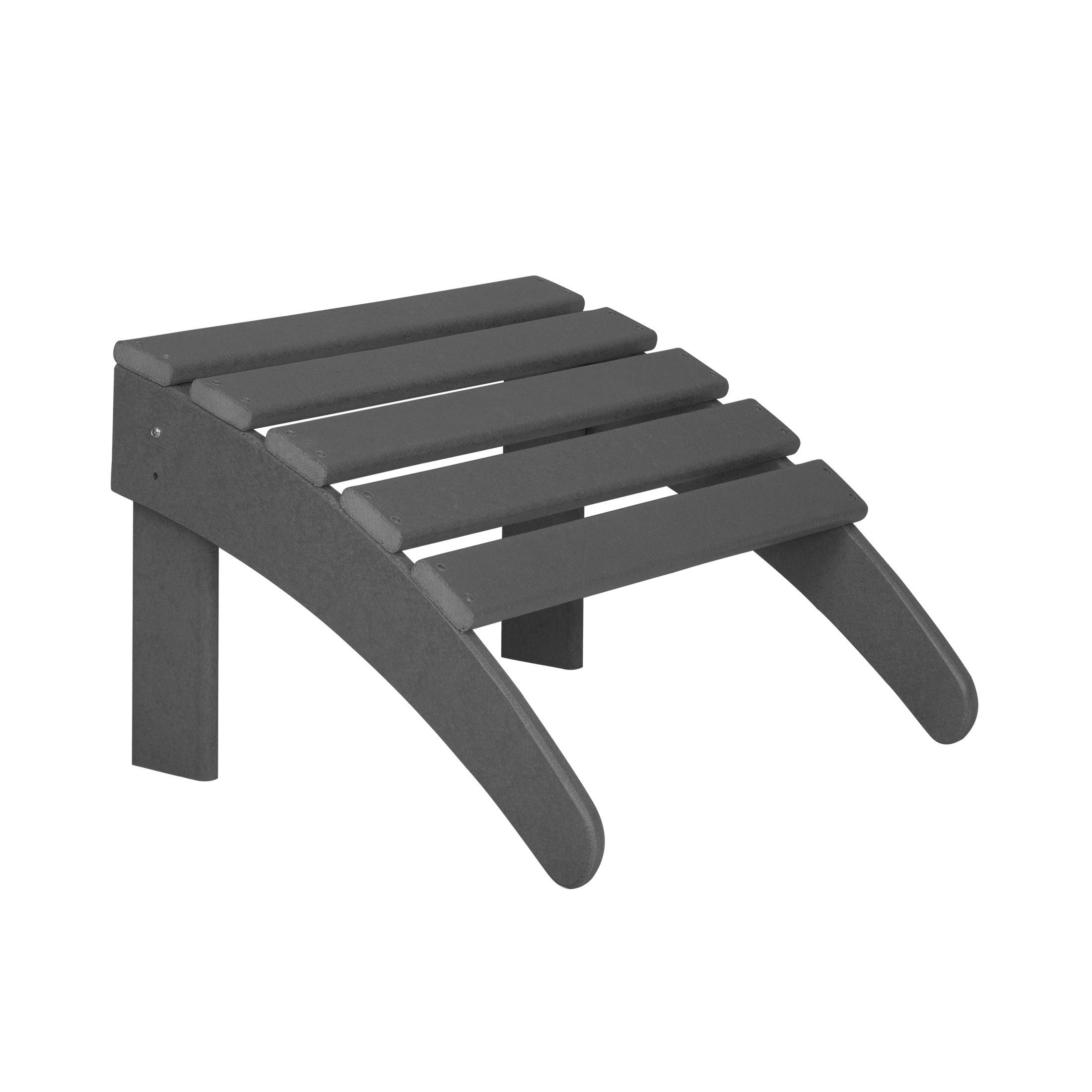 WestinTrends Malibu 2-Piece Outdoor Lounge Chair Set with Ottoman - All-Weather Poly Lumber Adirondack Patio Chairs for Pool, Garden, Backyard & Beach (Gray) - Perfect for Relaxing, Sunbathing and Outdoor Entertaining