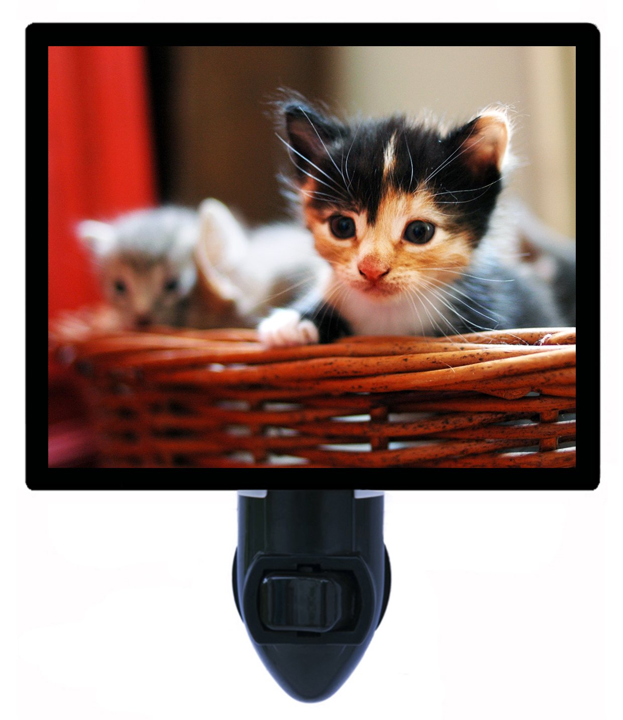 Cat Night Light - LED Kitten in Basket Lamp for Bedroom, Nursery, Kids Room | Cute & Soothing Nightlight for Cats Lovers, Perfect Gift Idea