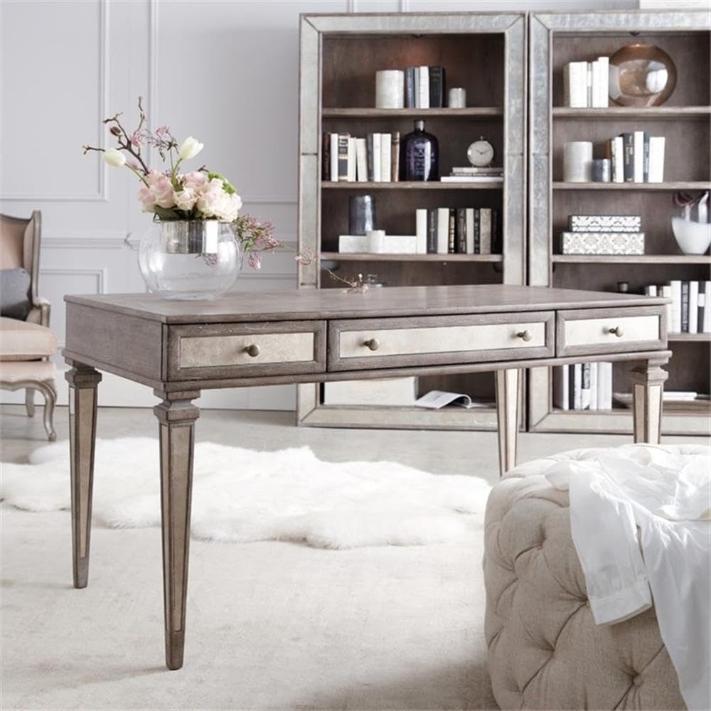 BOWERY HILL Light Wood Traditional Computer Desk - Home Office Desk for Work & Study | Ergonomic Writing Desk for Small Spaces