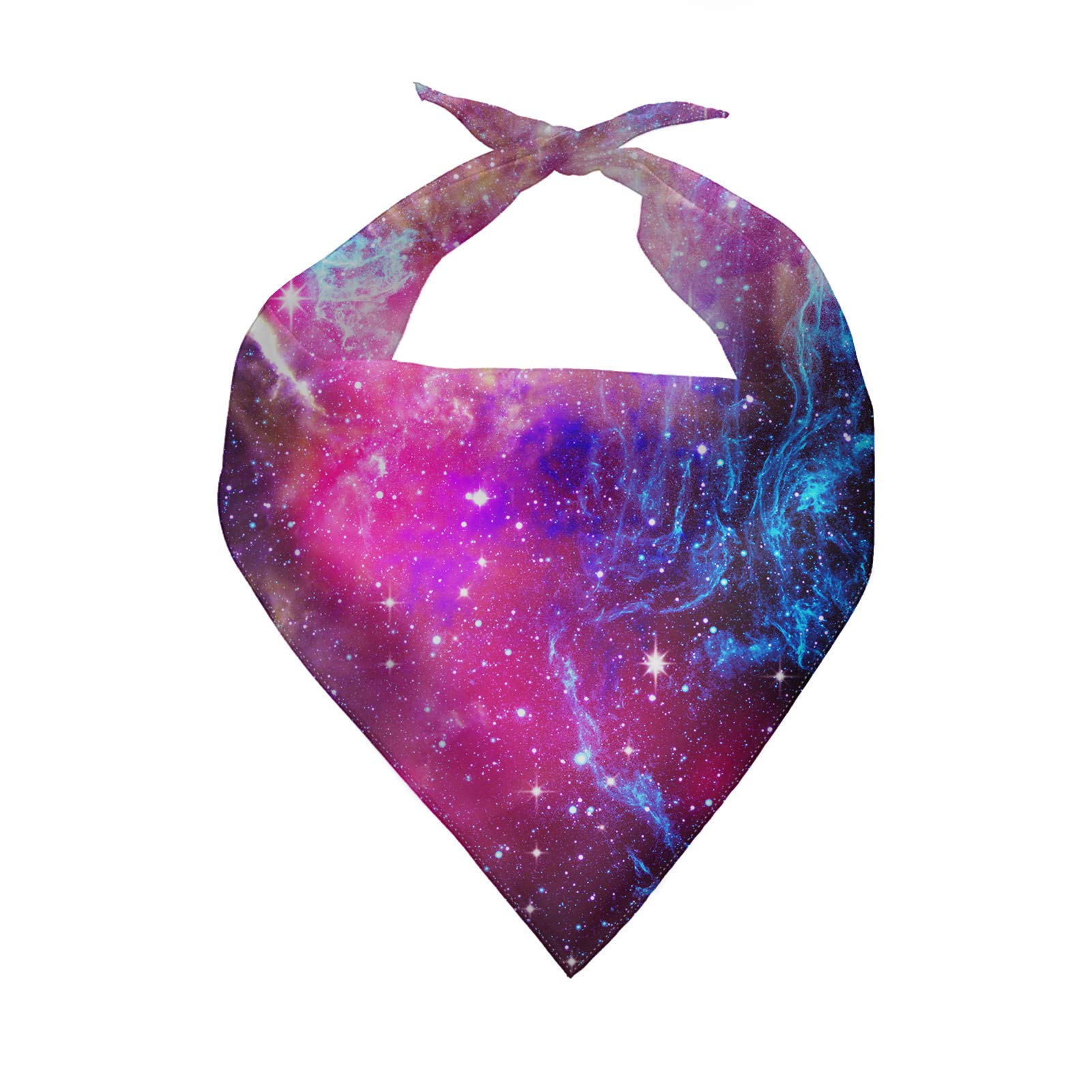 Howilath Purple Galaxy Starry Night Dog Bandana - Adjustable Polyester Pet Scarf for Small, Medium & Large Dogs - Perfect for Birthdays, Halloween & Photo Shoots - Cat Bandana Also Available (One Size)