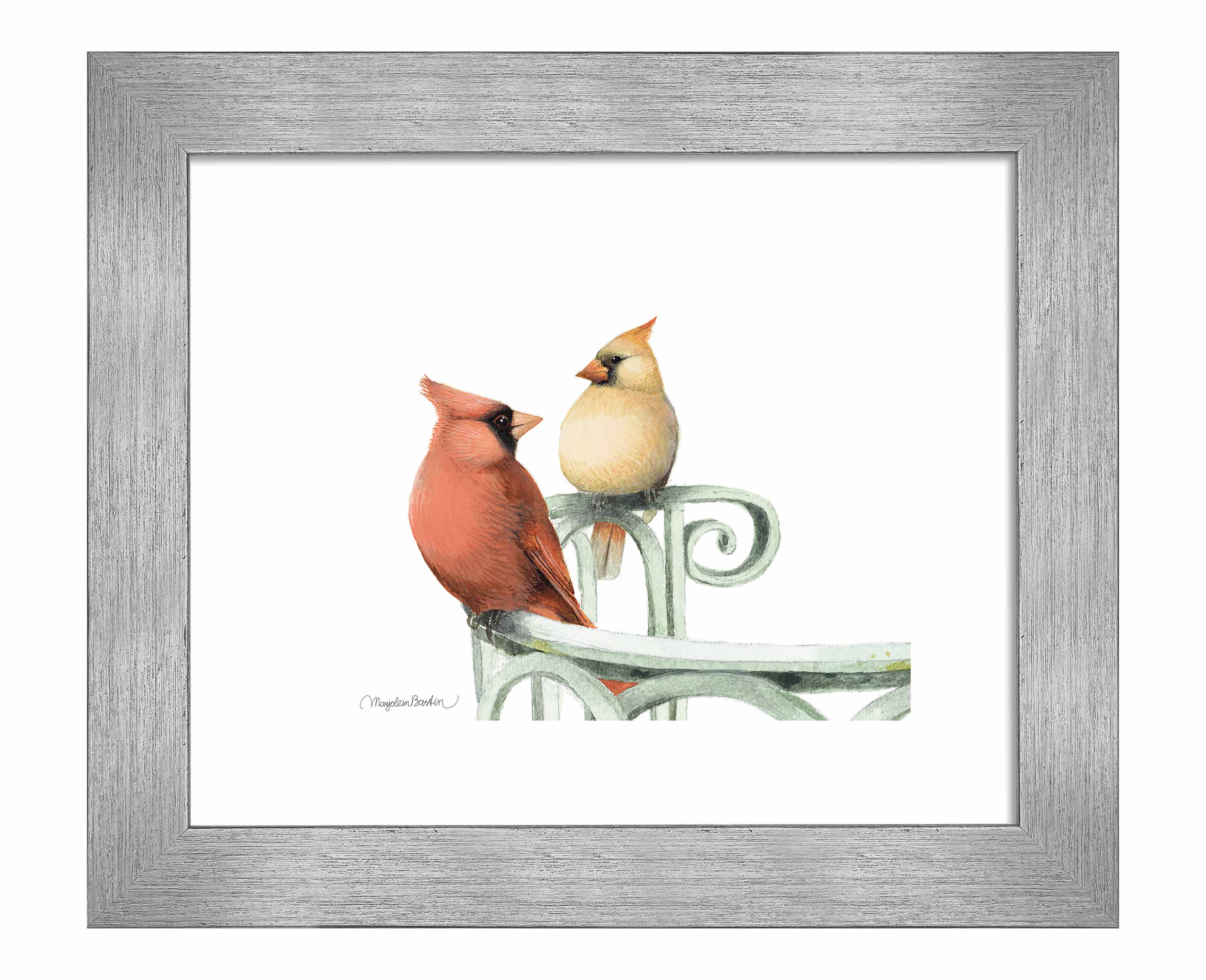 Cardinal Couple Art Prints - Handmade Bird Painting Wall Decor for Living Room, Bedroom & Office | Perfect Gift for Nature Lovers