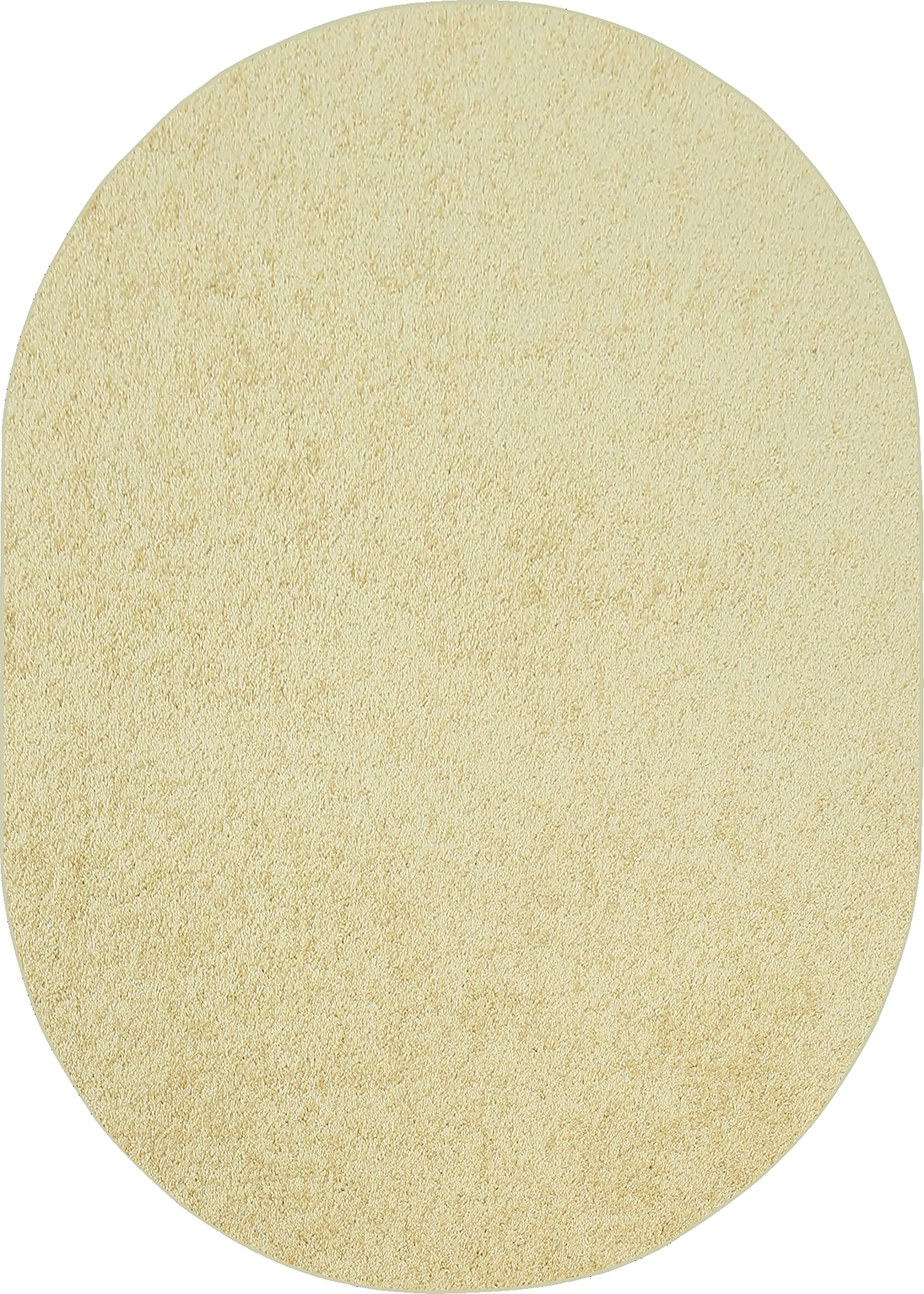 Yellow 3' x 5' Oval Solid Color Indoor Area Rug - Soft Non-Slip Floor Mat for Living Room, Bedroom, Nursery & Office Decor