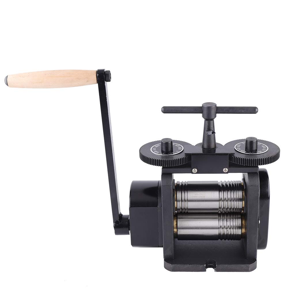 TFCFL 110mm Manual Jewelry Rolling Mill Machine - 55mm Rollers, 4mm Max Opening for Metal Sheet & Wire - Perfect for DIY Jewelry Making, Goldsmithing & Metalworking Projects