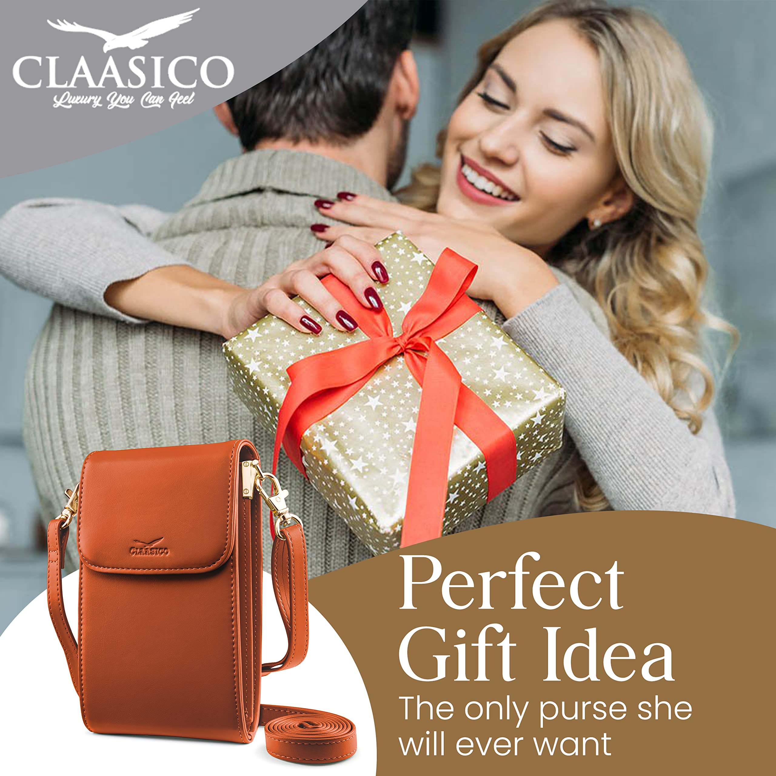Classico Small Crossbody Phone Purse for Women - Stylish Wallet Bag for Phone, Cards & Essentials | Perfect for Everyday Use, Travel & Shopping