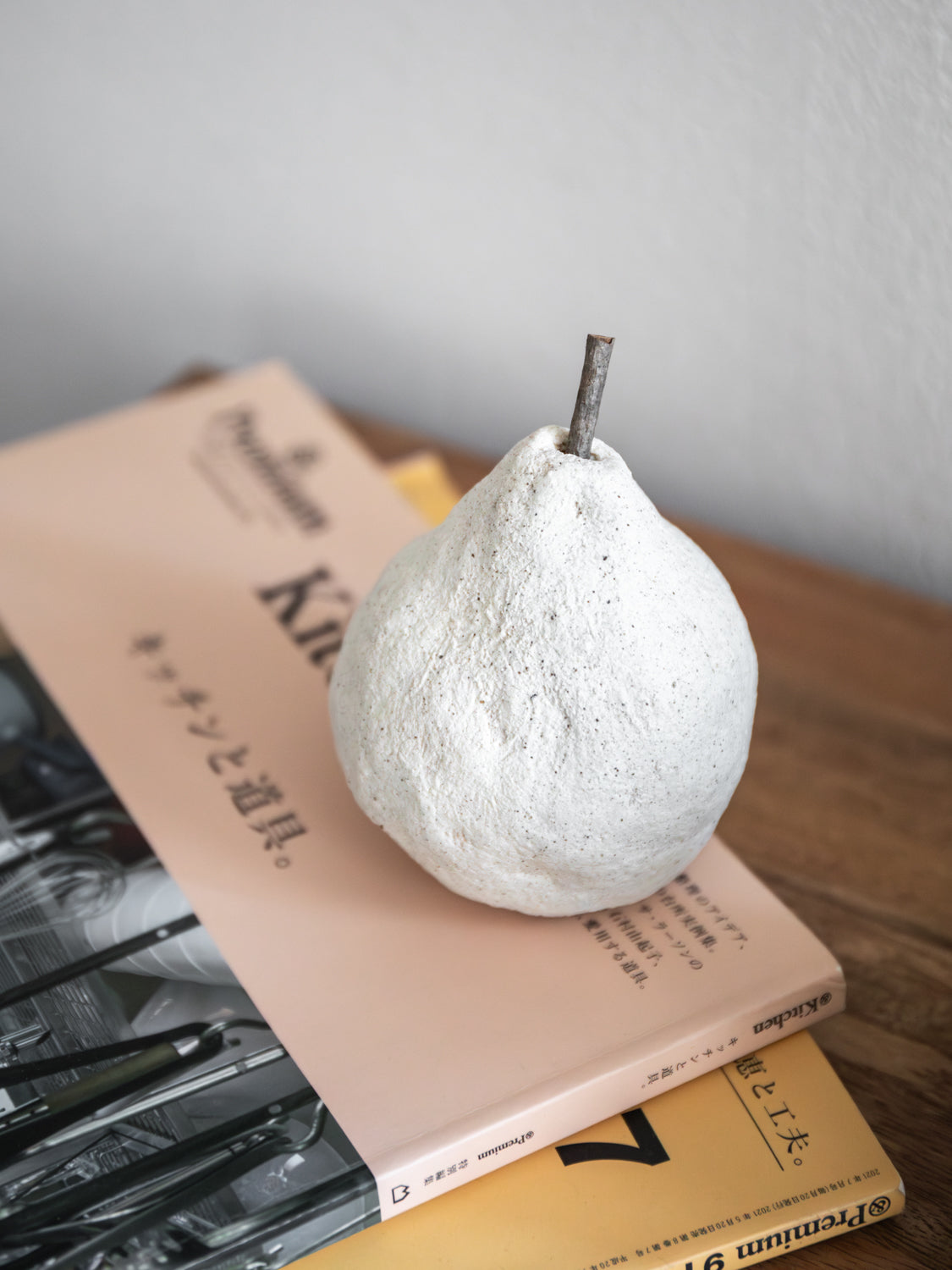 Handmade Ceramic Pear Decoration - Elegant Home Decor for Dining Table, Kitchen, or Office Desk | Perfect Gift for Housewarming, Wedding, or Birthday