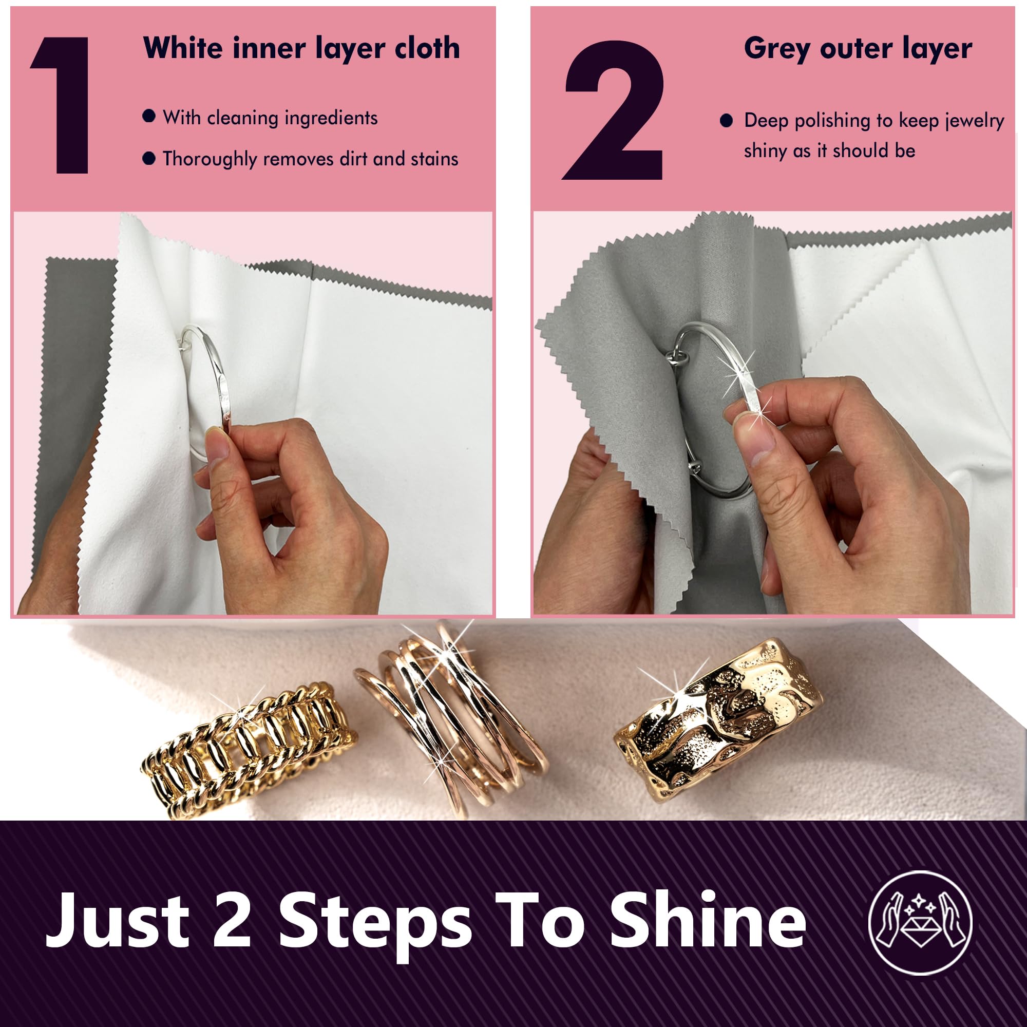 4-Piece Premium Silver Polishing Cloth Set for Jewelry Cleaning - 11