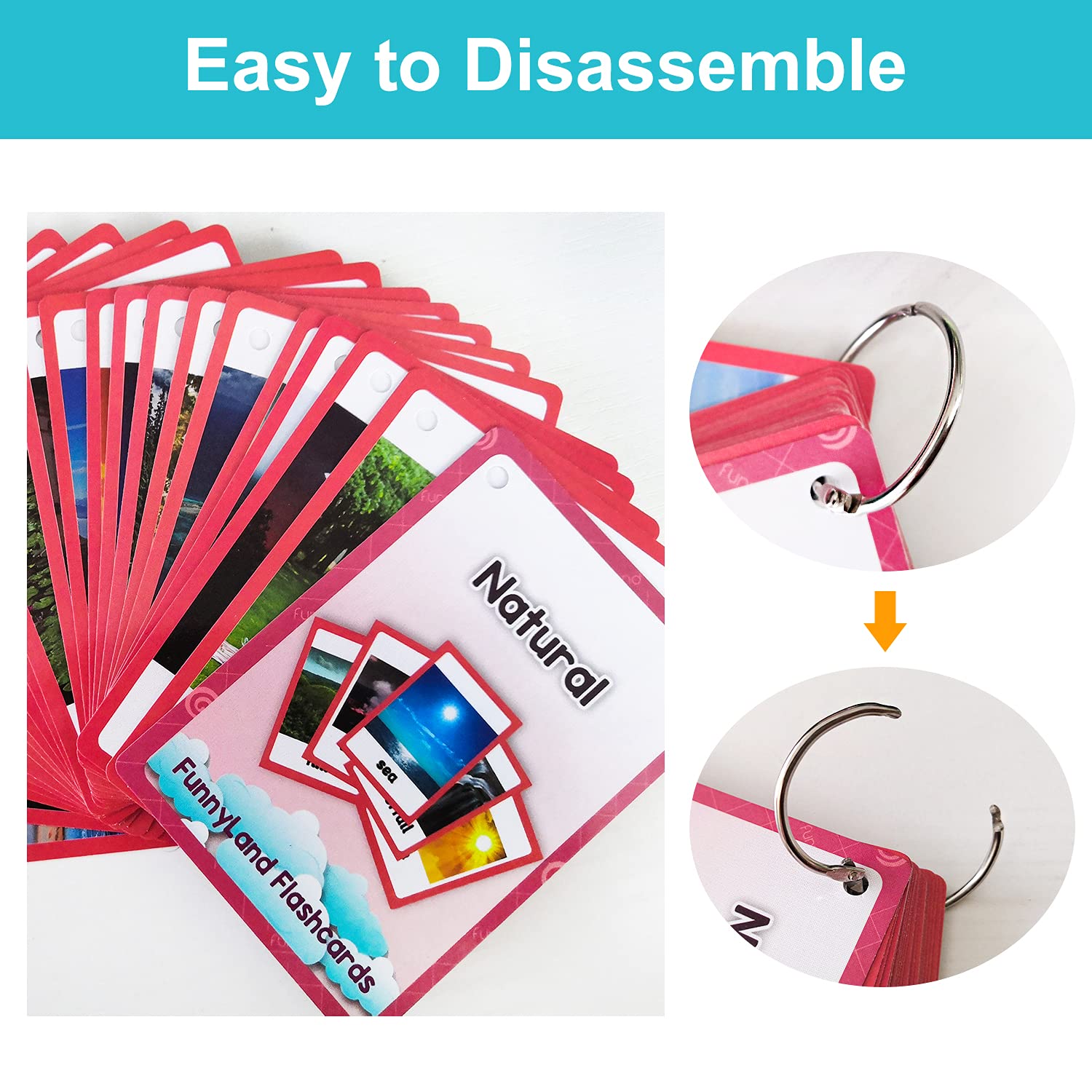 Lilias Natural Flash Cards for Toddlers - Preschool & Kindergarten Learning Toys (4.3x3.14 Inch, 23 Cards) - Perfect for Homeschooling, Early Childhood Education & Interactive Learning Activities