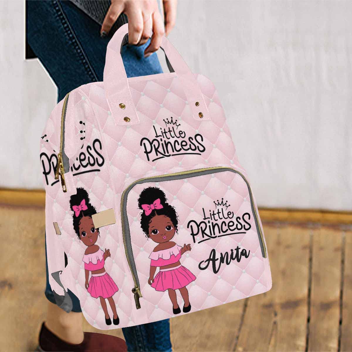 Custom Personalized Diaper Bag Backpack with Crown Design & Name Embroidery - Fashionable Nursing Shoulder Bag for Women & Men, Perfect for Travel, Daycare & Everyday Use