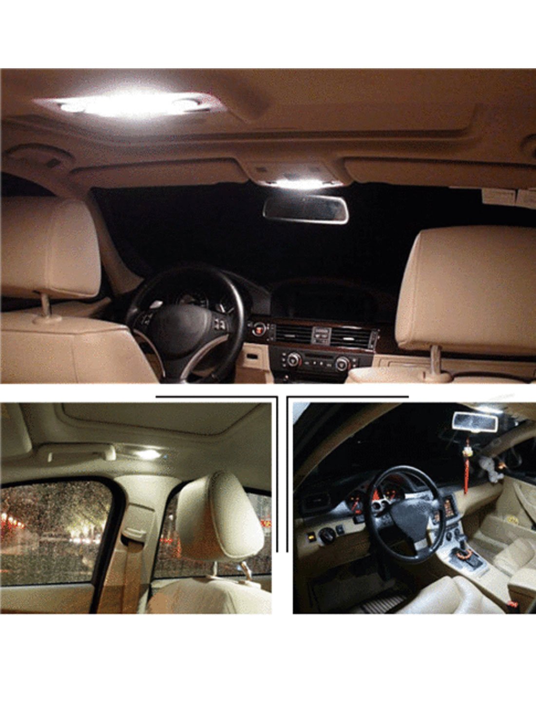 uxcell 12 Pcs White LED Dome Map Lights Interior Package Kit Compatible with Honda Pilot 2006-2008 - Upgrade Car Interior Lighting for Nighttime Visibility & Ambience