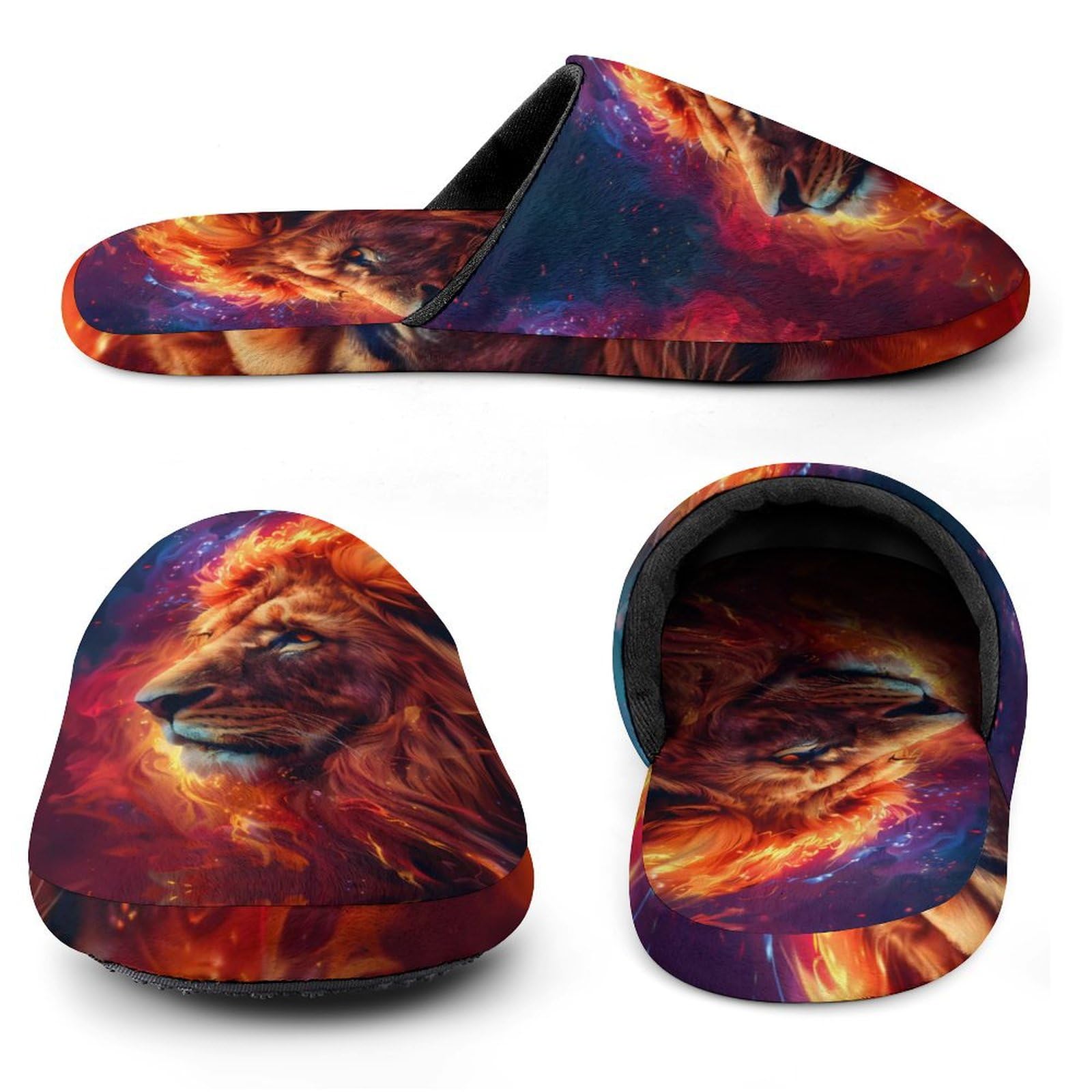 Fire Lion Men's Cotton Slippers - Soft & Warm House Shoes for Indoor/Outdoor Use - Perfect for Bedroom, Lounge & Backyard Comfort