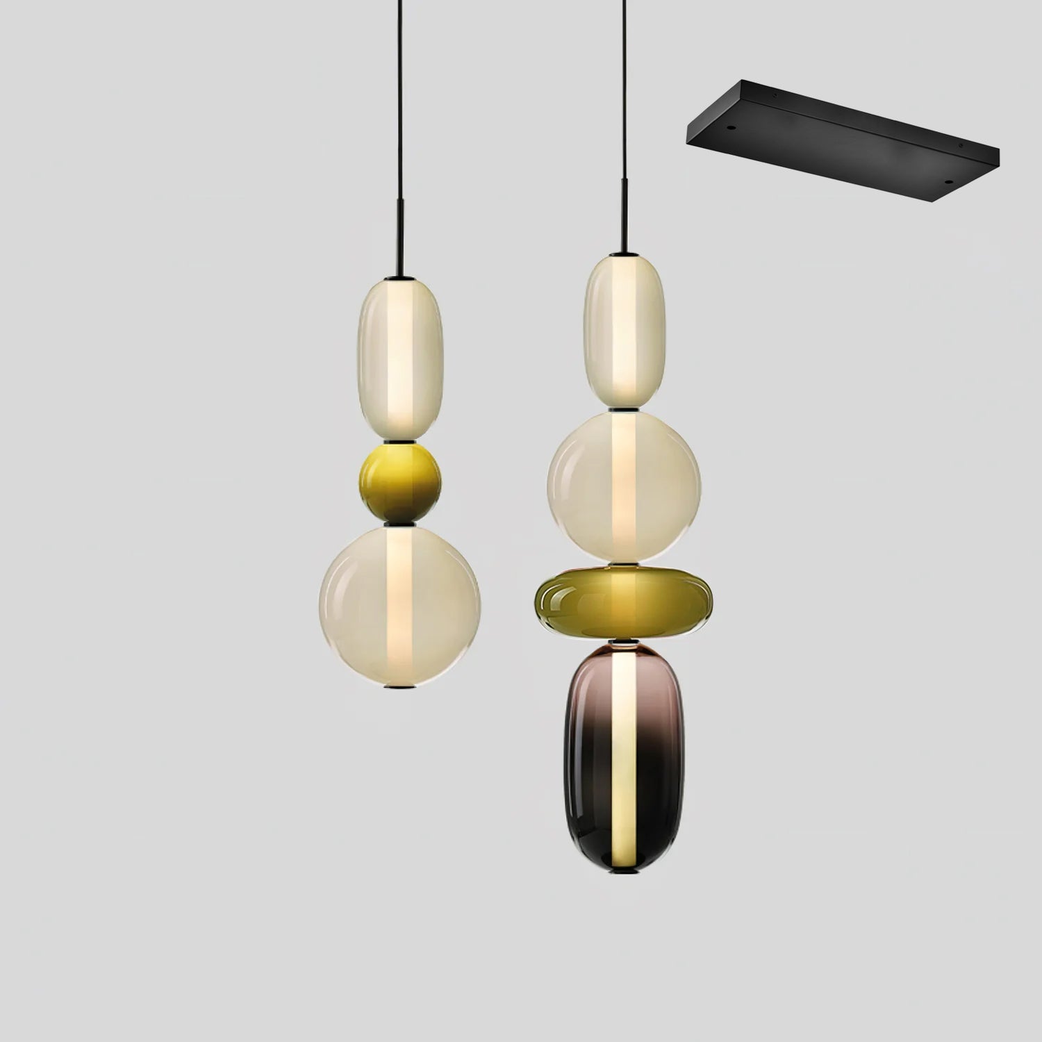 Stylish Candied Glass Pendant Light Fixture - Modern Hanging Chandelier for Dining Room, Kitchen Island & Bedroom Decor