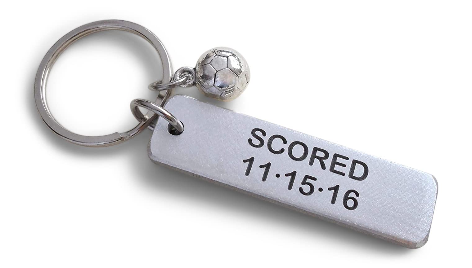Personalized Soccer Ball Keychain - Custom Engraved Aluminum Couples Gift for Anniversary, Team Players & Fans | Perfect for Sports Lovers, Valentine's Day & Soccer Match Souvenirs