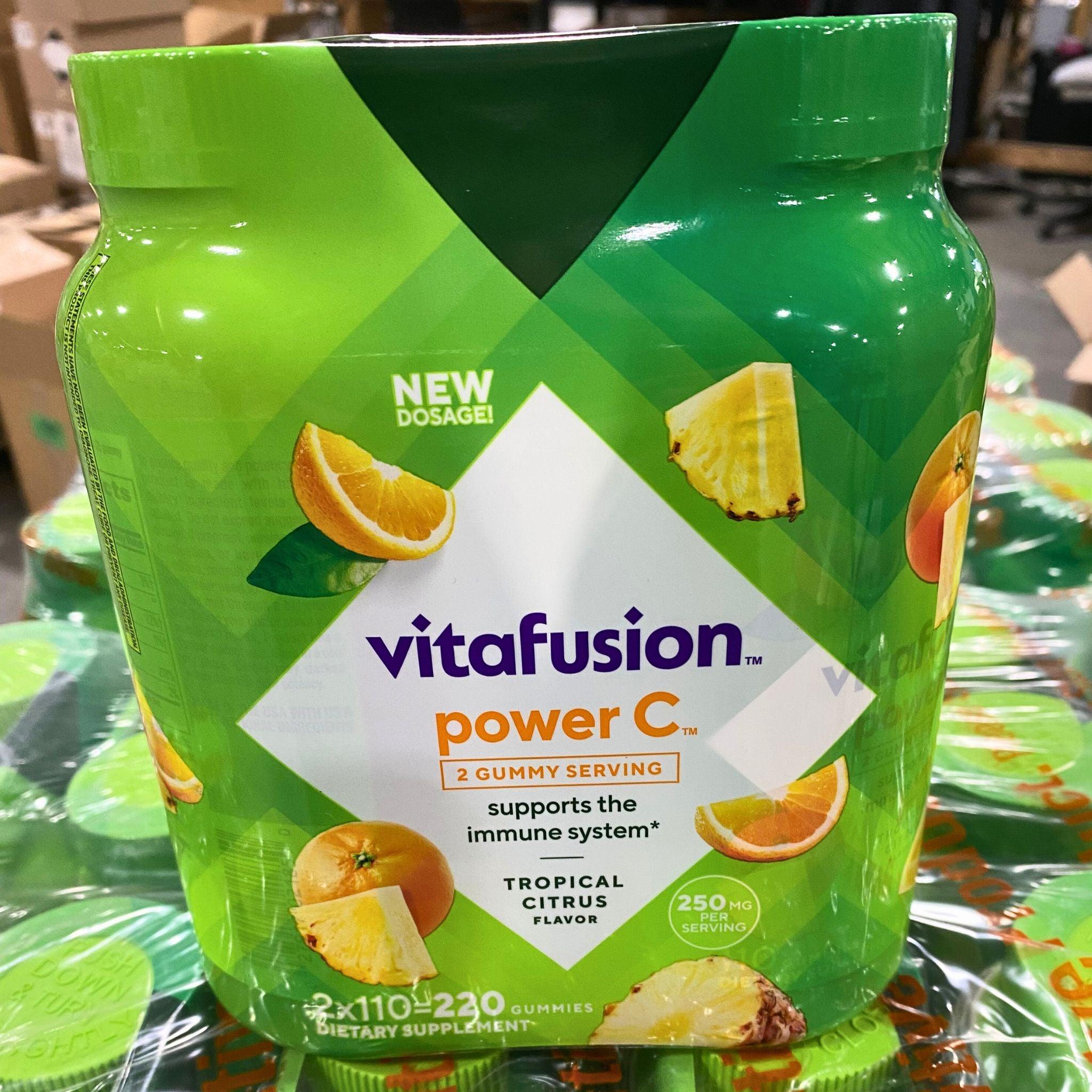Vitafusion Power C Vitamin Gummies - Tropical Citrus Flavor - 220 Count (2 Pack of 110 Gummies) - Immune Support & Energy Boost - Perfect for Daily Wellness Routine & On-the-Go Nutrition