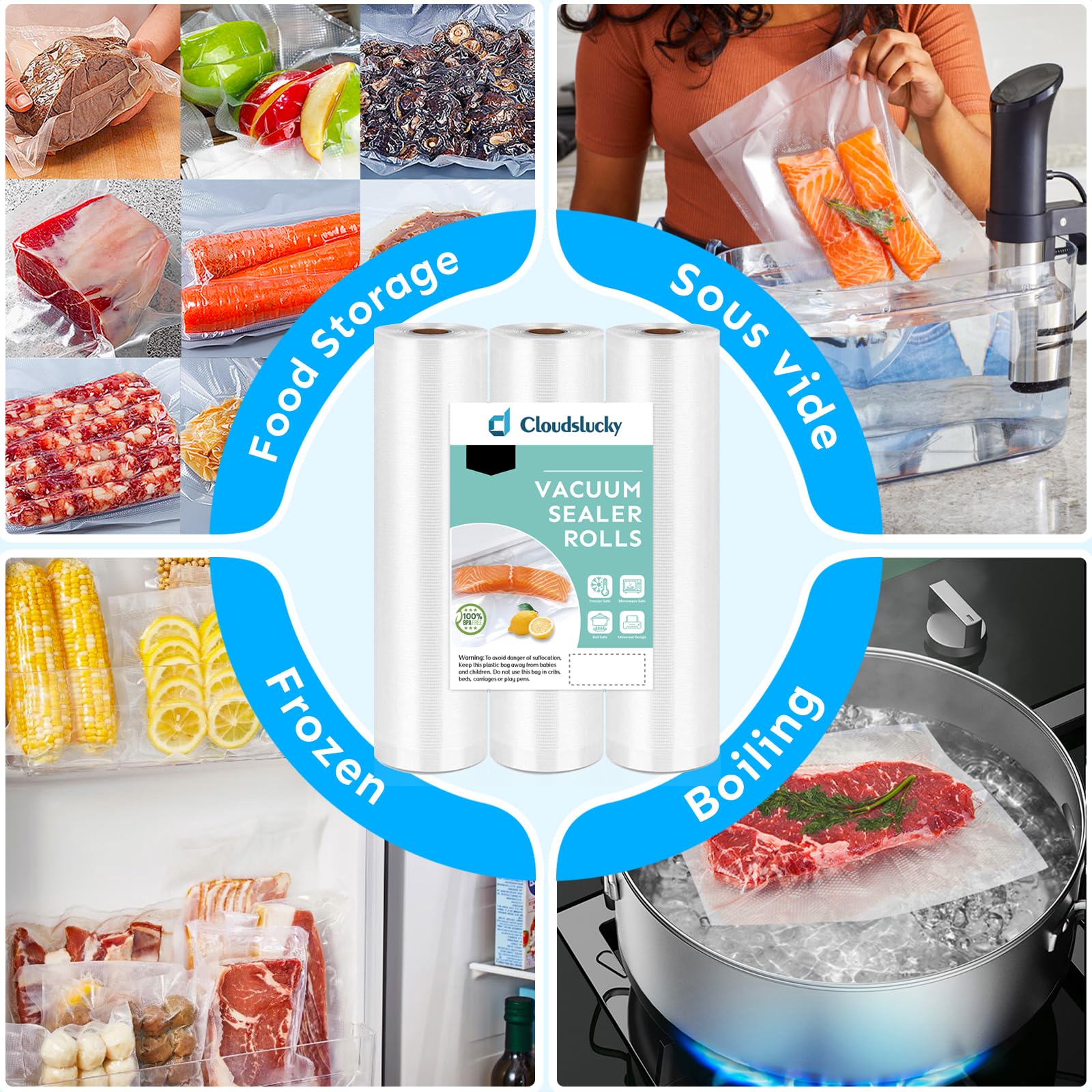 BPA-Free Vacuum Sealer Food Saver Rolls 10