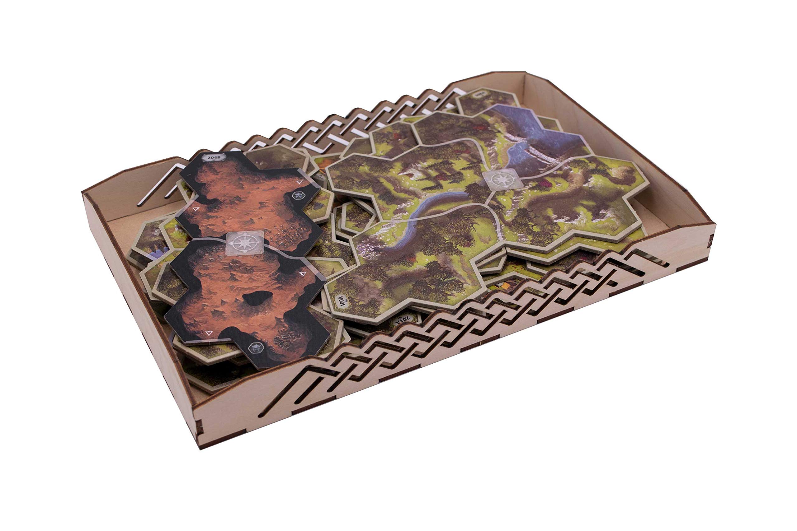 Broken Token Untold Journeys Box Organizer for Lord of The Rings: Journeys in Middle-Earth - Premium Wooden Storage Box with Multiple Trays - Board Game Accessory for Fantasy Tabletop Gaming - Perfect for Game Nights and LOTR Collectors