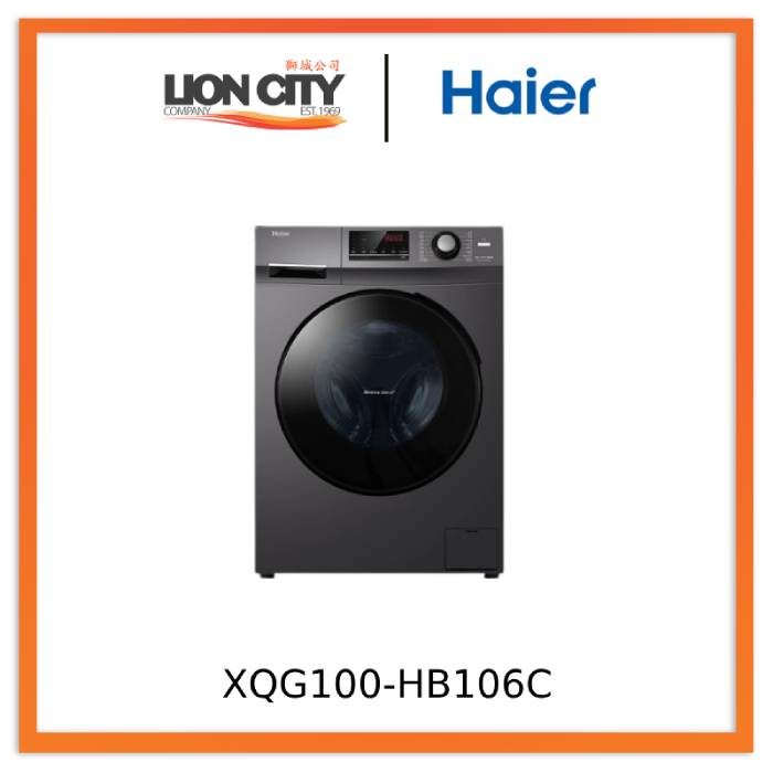 Haier XQG100 HB106C 10kg Washing Machine with 6kg Dryer - BLDC Direct Drive, Steam Wash, 3-Pin Plug, Local Warranty - Perfect for Apartments & Small Homes