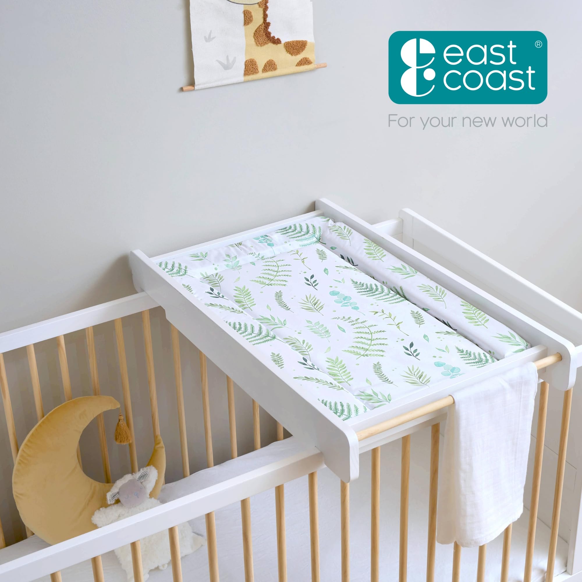 Organic Cotton Baby Changing Mat with Waterproof Cover - Soft, Portable & Washable for Nursery, Travel & Diaper Bag Essentials