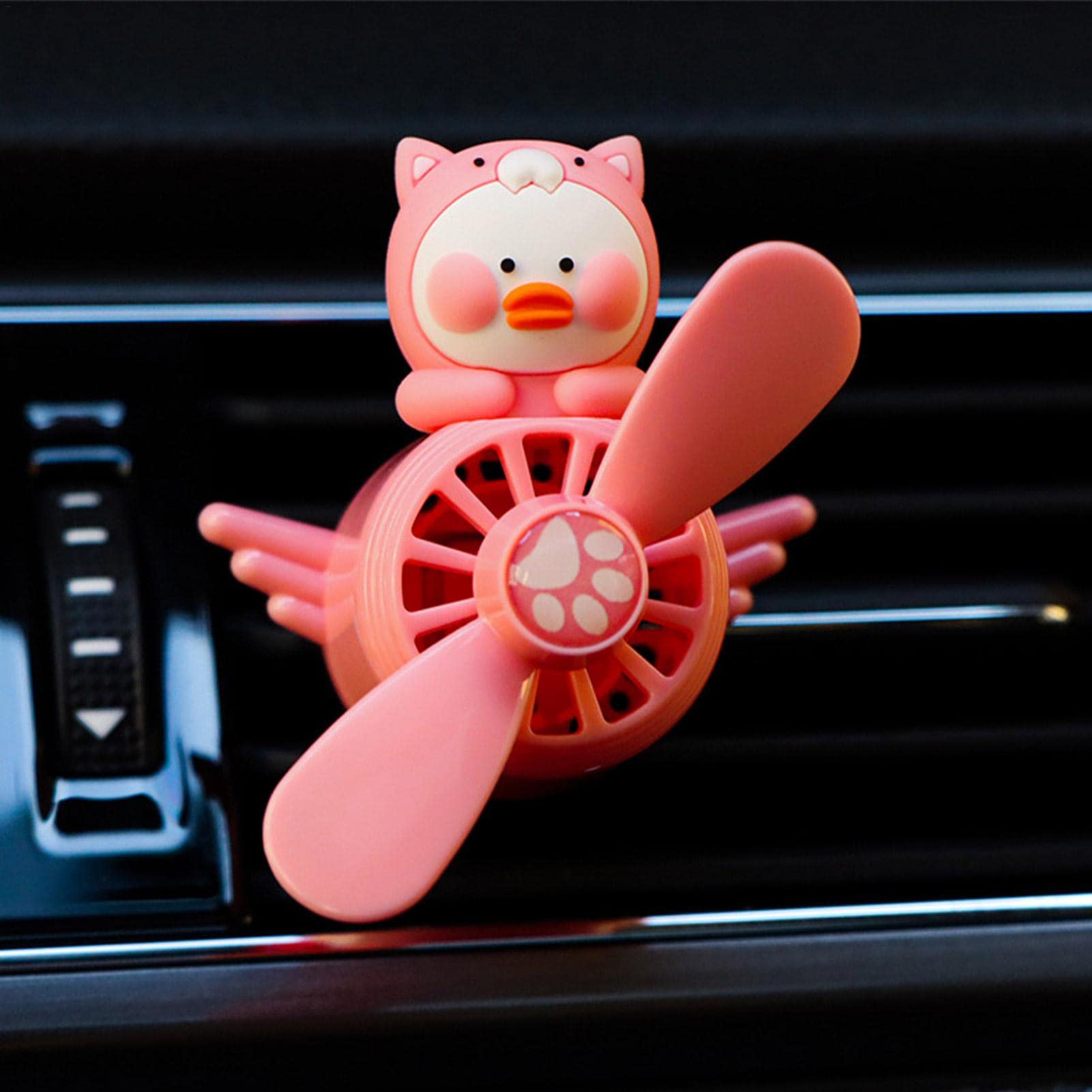 Cartoon Animal Pilot Car Air Freshener - Cute Rotating Propeller Vent Clip Diffuser for Cars | Car Perfume Decor & Automotive Air Freshener | Perfect for Road Trips & Daily Commute