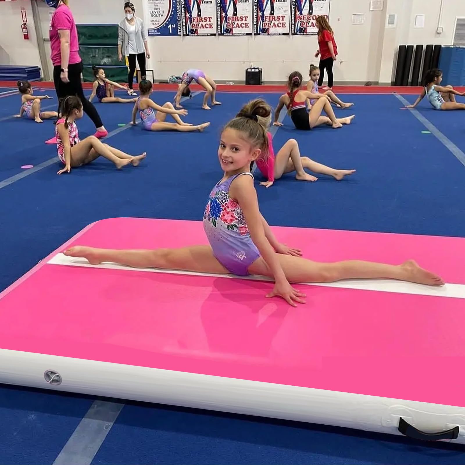 Inflatable Air Mat Tumbling Track - Foldable Gymnastics Mat with Electric Pump for Home Gym, Cheerleading Practice & Kids Yoga | Perfect for Indoor Training, Backyard Exercises & Family Fitness Activities