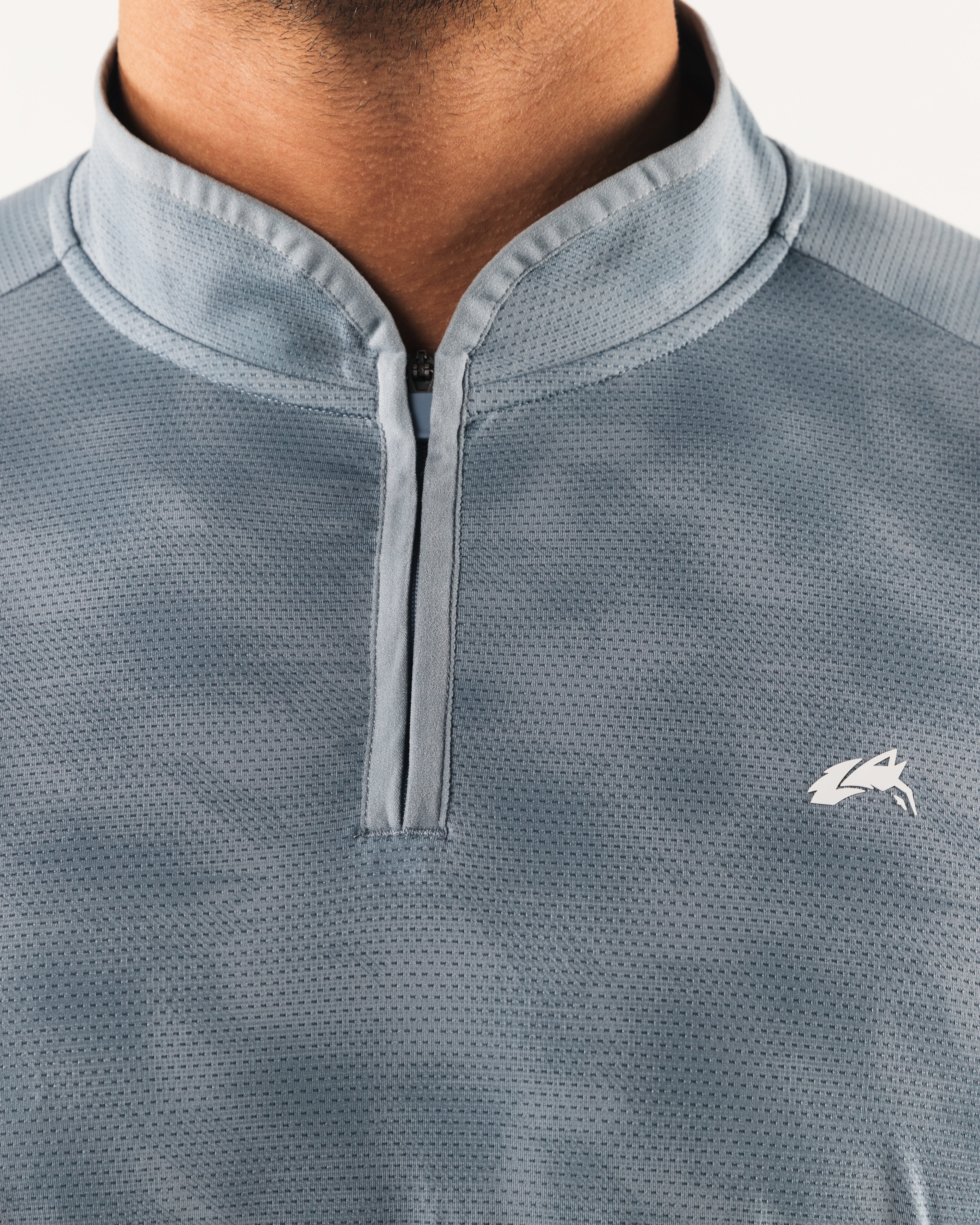 Men's Racer Quarter Zip Pullover with Slate Print - Lightweight Athletic Top for Running, Golf & Casual Wear