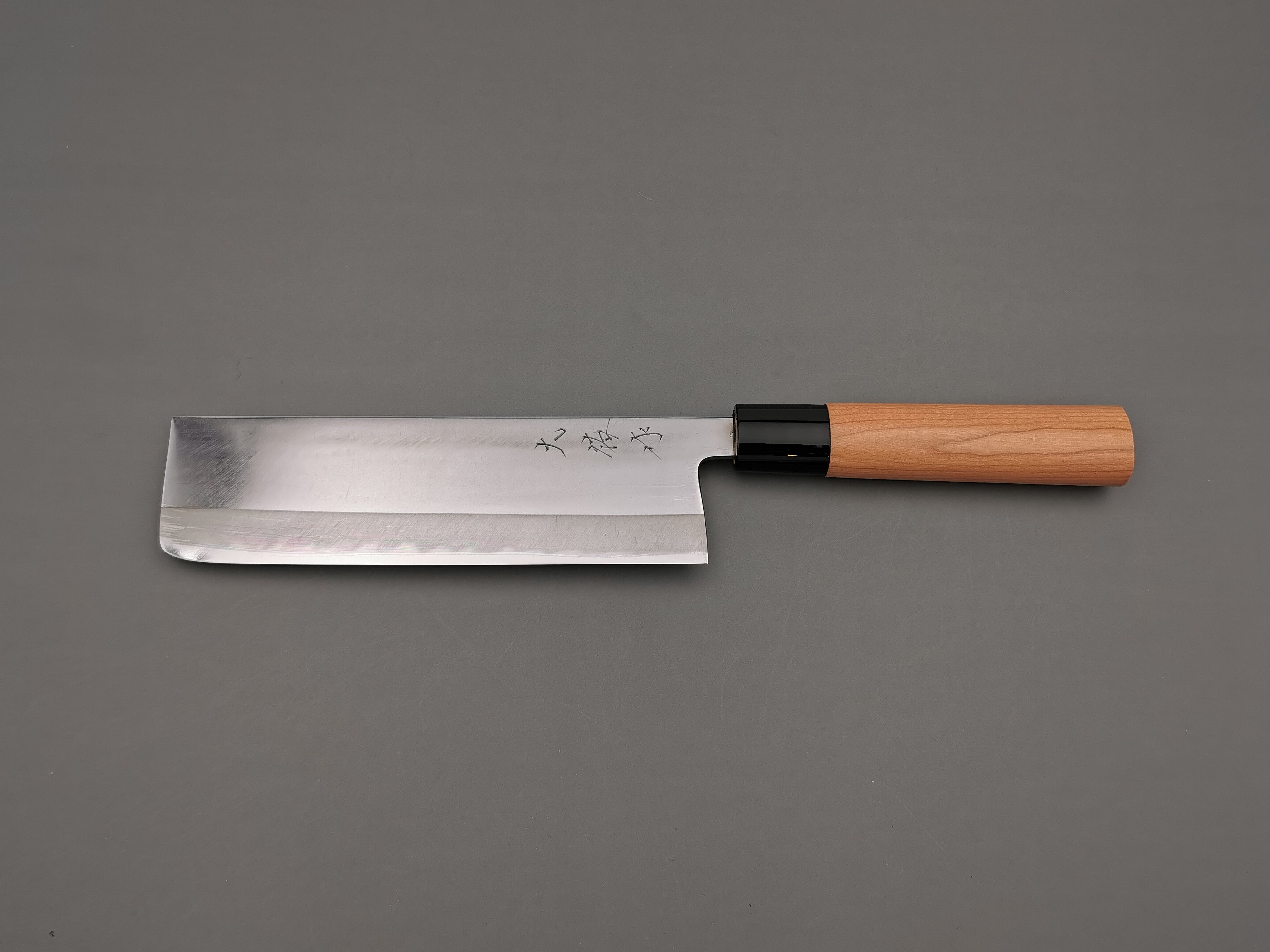 Premium Japanese Nakiri Knife - Daisuke Nishida White #1 Polished Carbon Steel Blade - Perfect for Sushi, Vegetables & Precision Cutting - Ideal for Chefs & Home Cooks