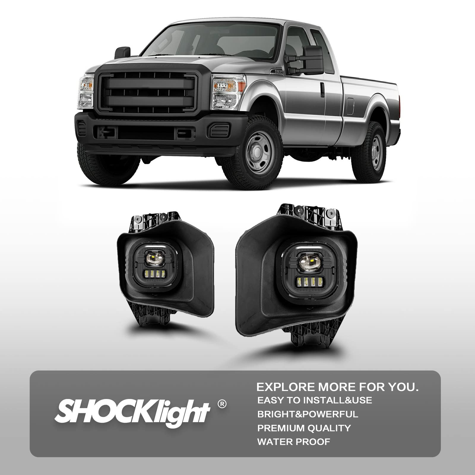 High-Performance LED Fog Lights Kit for 2011-2016 Ford F250 F350 F450 Super Duty - Waterproof Driving Lamps with Left & Right Side Assembly - Perfect for Off-Roading, Night Driving & Extreme Weather Conditions