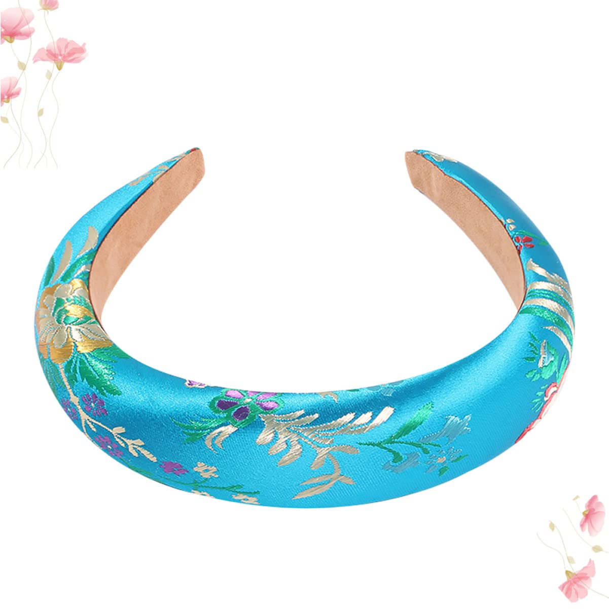 FRCOLOR 1pc Floral Embroidery Headband for Women - Elegant Wide Headband with Flower Design - Perfect for Weddings, Parties, and Everyday Fashion Accessories